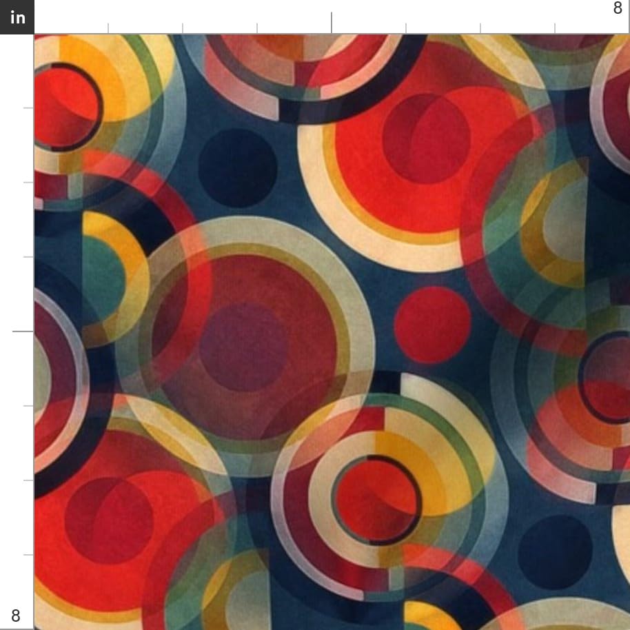 Bauhaus Circles Printed Minky Fabric Fat Quarter - Soft Plush Fabric for Baby Blankets, Quilt Backing & Sewing Projects - DIY Nursery Decor, Swaddle Blankets & Cozy Home Decor