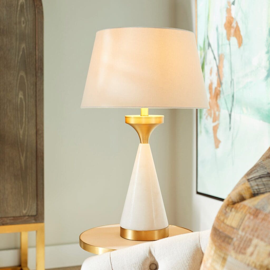 Cyan Design 11220 Solid Snow Table Lamp - White Modern Bedside Lamp for Living Room, Bedroom & Office Decor - Stylish Lighting for Home & Workspace