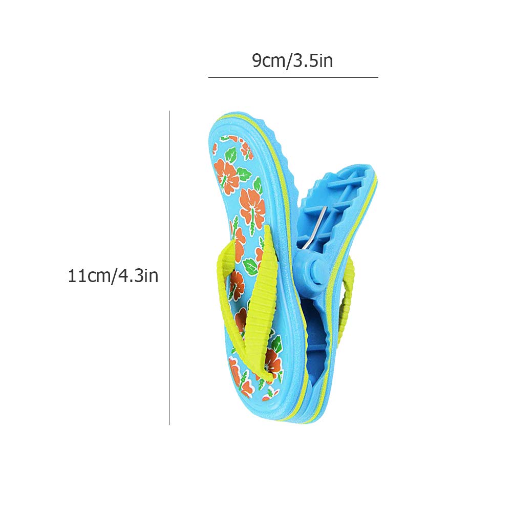 Windproof Beach Towel Clips Set of 4 - Large Flip Flop Design for Beach Chairs, Quilts & Outdoor Towel Holders | Perfect for Poolside, Picnics & Travel