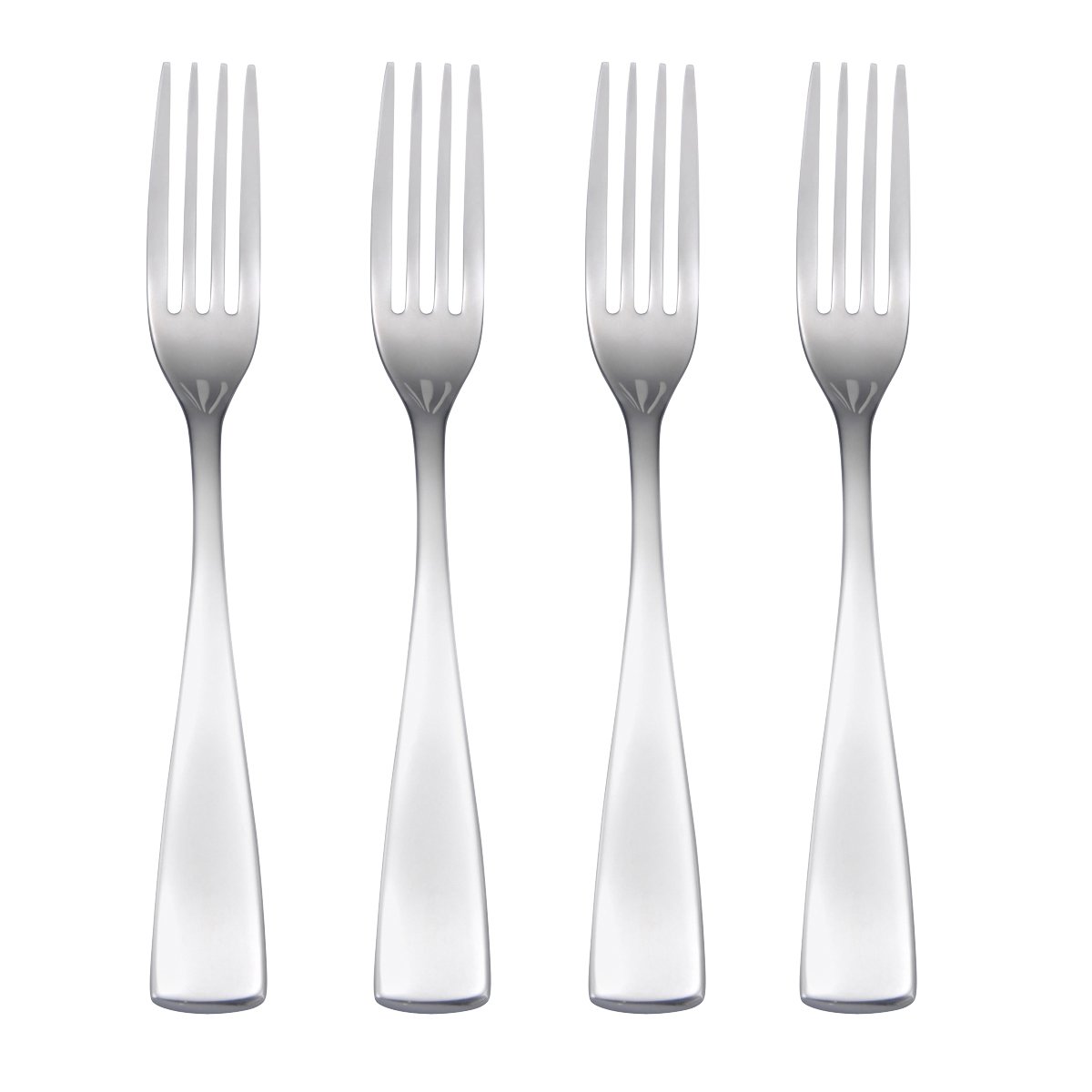 Oneida Curva Salad Forks Set of 4 - Stainless Steel Dinner Forks for Parties, Picnics & Formal Dining - Elegant Flatware for Entertaining & Everyday Use
