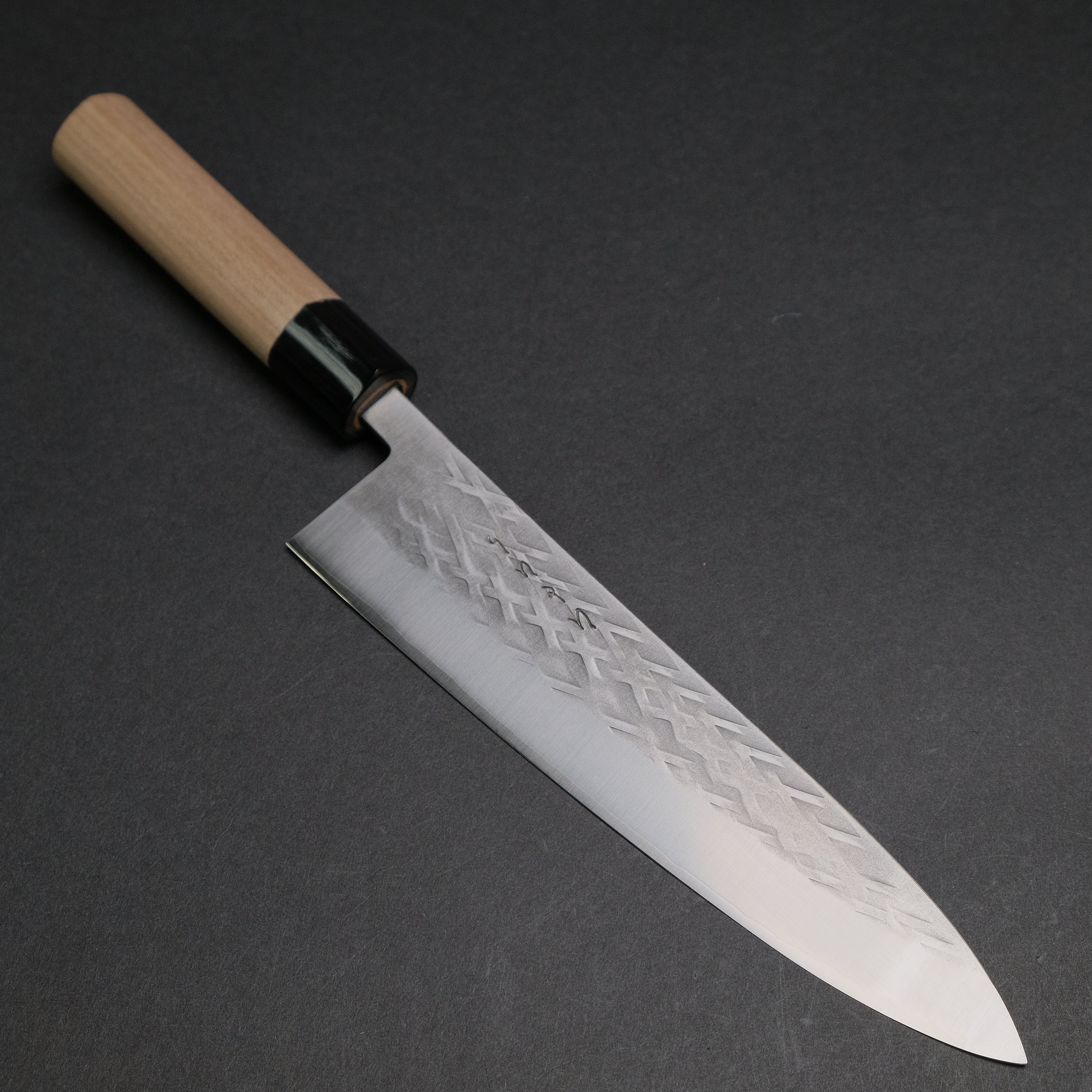 Hitohira TD SLD Tsuchime Gyuto 210mm Japanese Chef Knife with Ho Wood Handle - Professional Kitchen Knife for Slicing, Dicing & Meat Cutting
