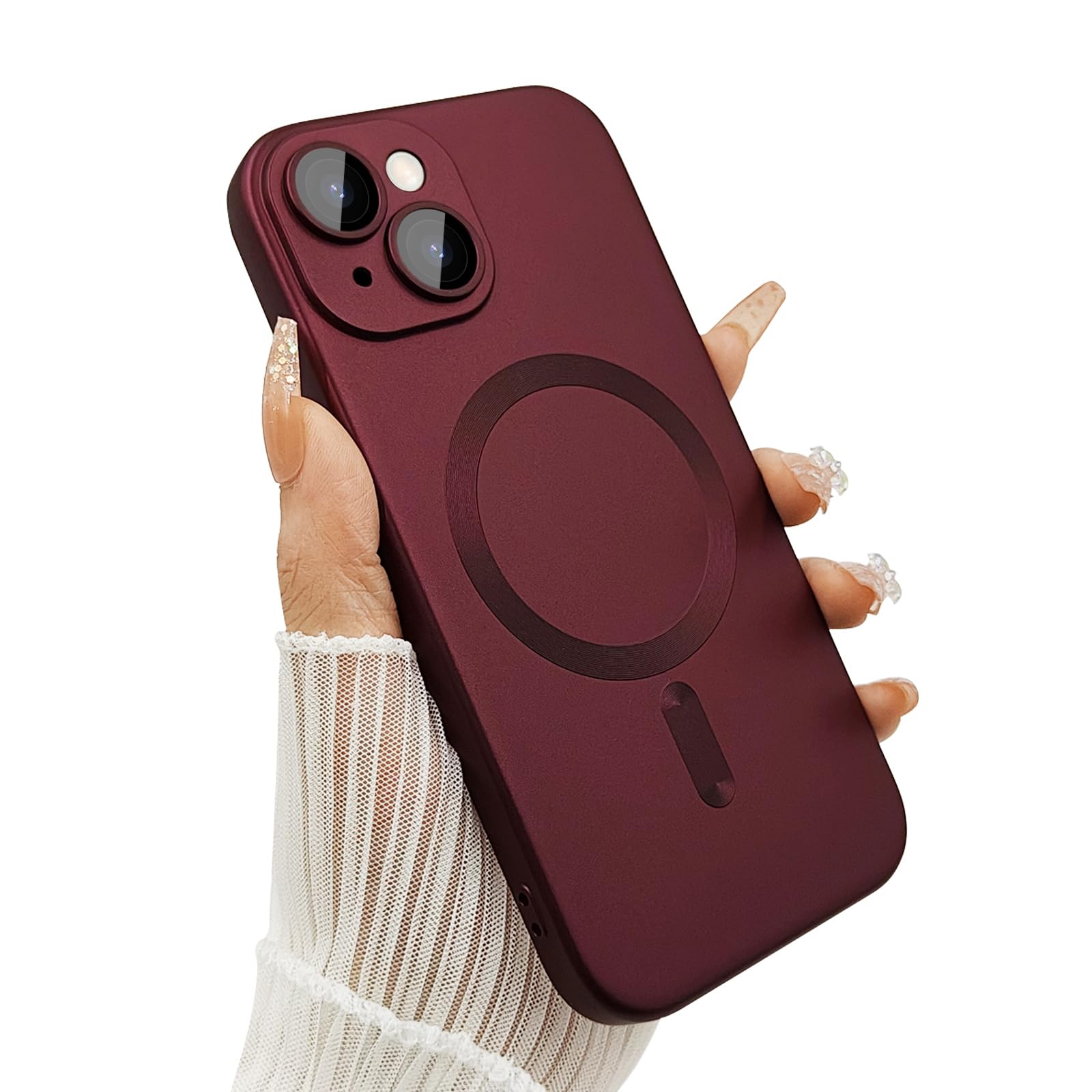 Premium Magnetic Case for iPhone 13 - Matte Luxury Soft Metallic Finish with Camera Lens Protector | Magsafe Compatible iPhone 13 6.1