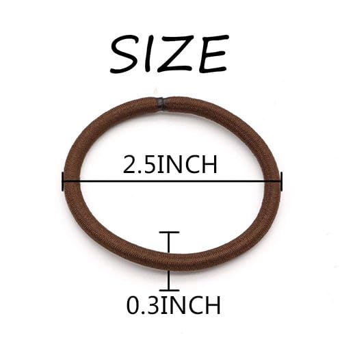 Dofash 30Pcs No Damage Hair Ties for Women & Girls - Soft Ouchless Brown Hair Elastics, Metal-Free Hair Rubber Bands for Thick Hair - Perfect for Workouts, Office, School & Daily Styling