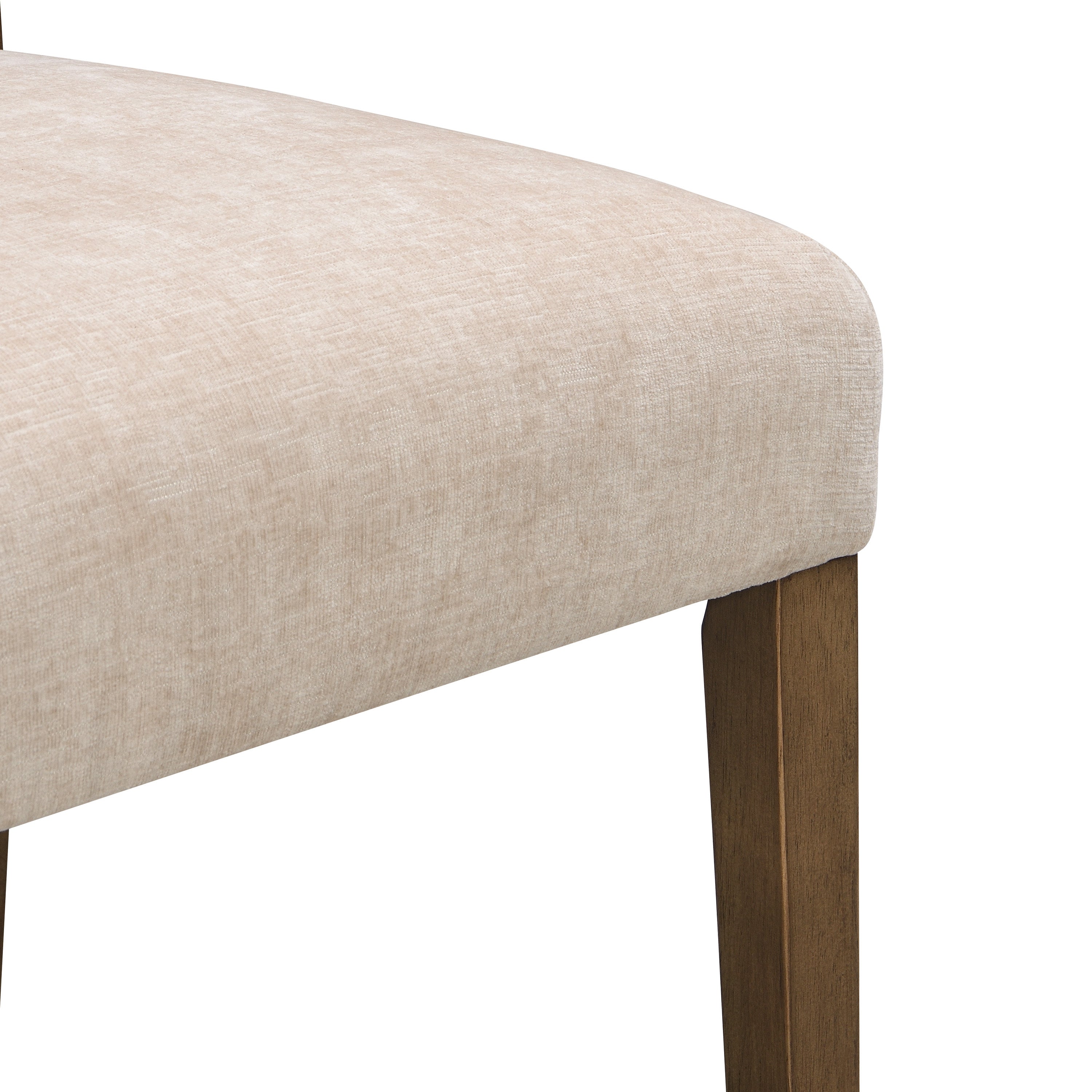 Set of 2 Upholstered Dining Chairs with Beige Fabric & Light Brown Rubber Wood Legs - 330 LBS Capacity - Perfect for Kitchen, Dining Room, Breakfast Nook & Small Space Decor