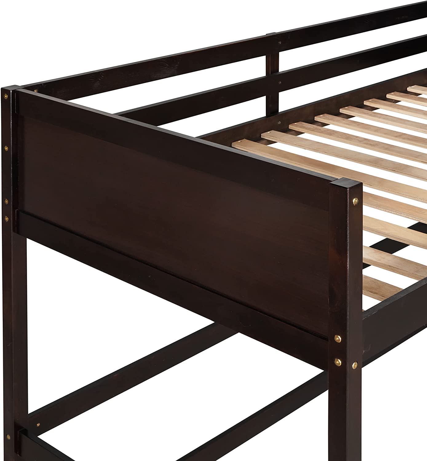 Harper & Bright Designs Twin Loft Bed Frame with Angled Ladder - Sturdy Wooden High Loft Bed for Kids, Teens, Boys & Girls - No Box Spring Needed - Espresso Finish - Perfect for Small Bedrooms, Dorm Rooms & Space-Saving Kids' Rooms