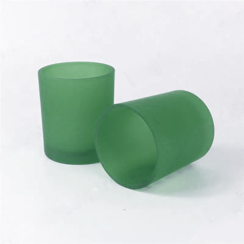 10 Pack Green Frosted Glass Votive Candle Holders - Elegant Table Centerpieces for Christmas, Wedding, Anniversary, Party & Home Decor - Perfect for Romantic Dinners, Holiday Celebrations and Special Events
