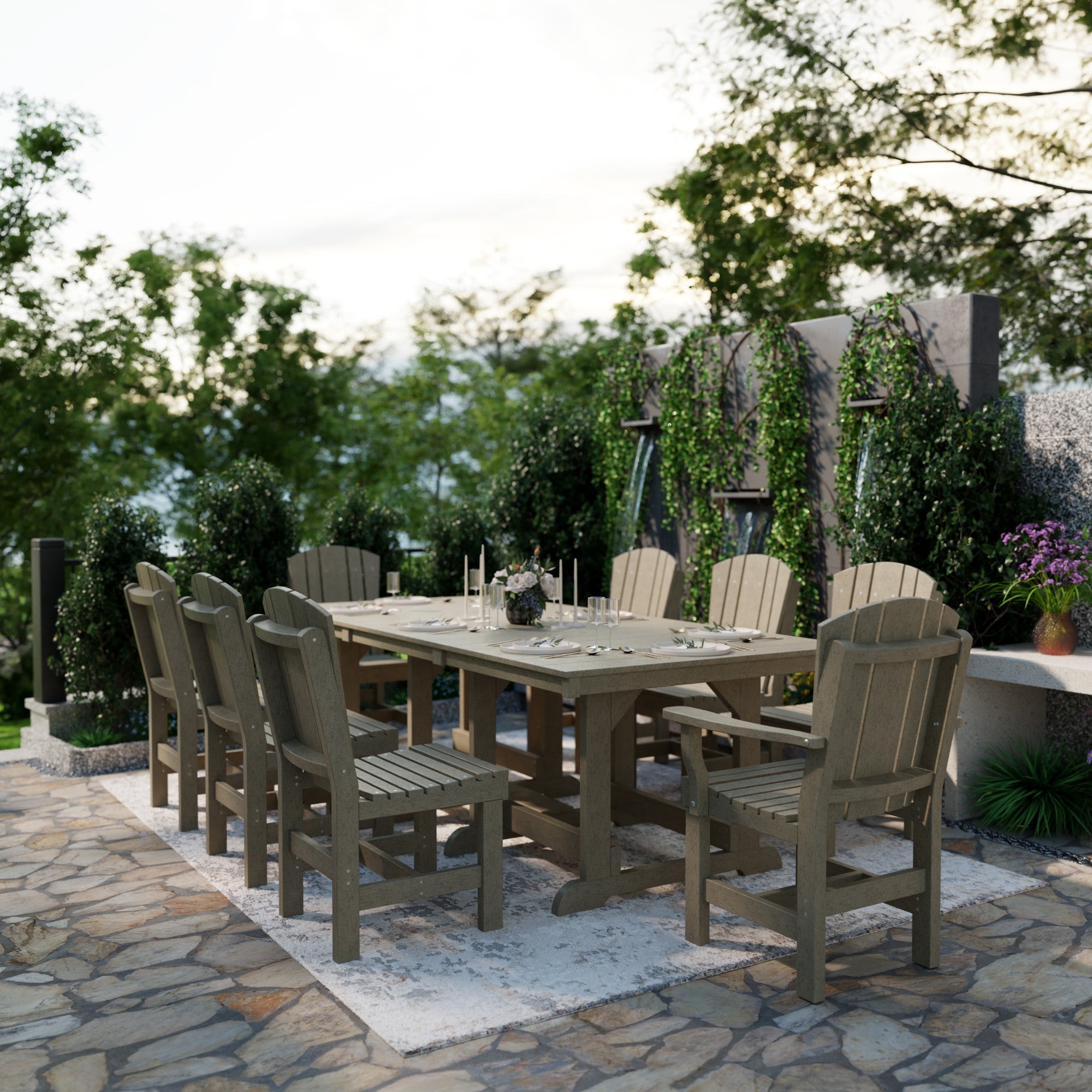 Heritage 9-Piece 44x94 Inch Dining Table Set - Perfect for Family Gatherings, Dinner Parties & Formal Dining Rooms