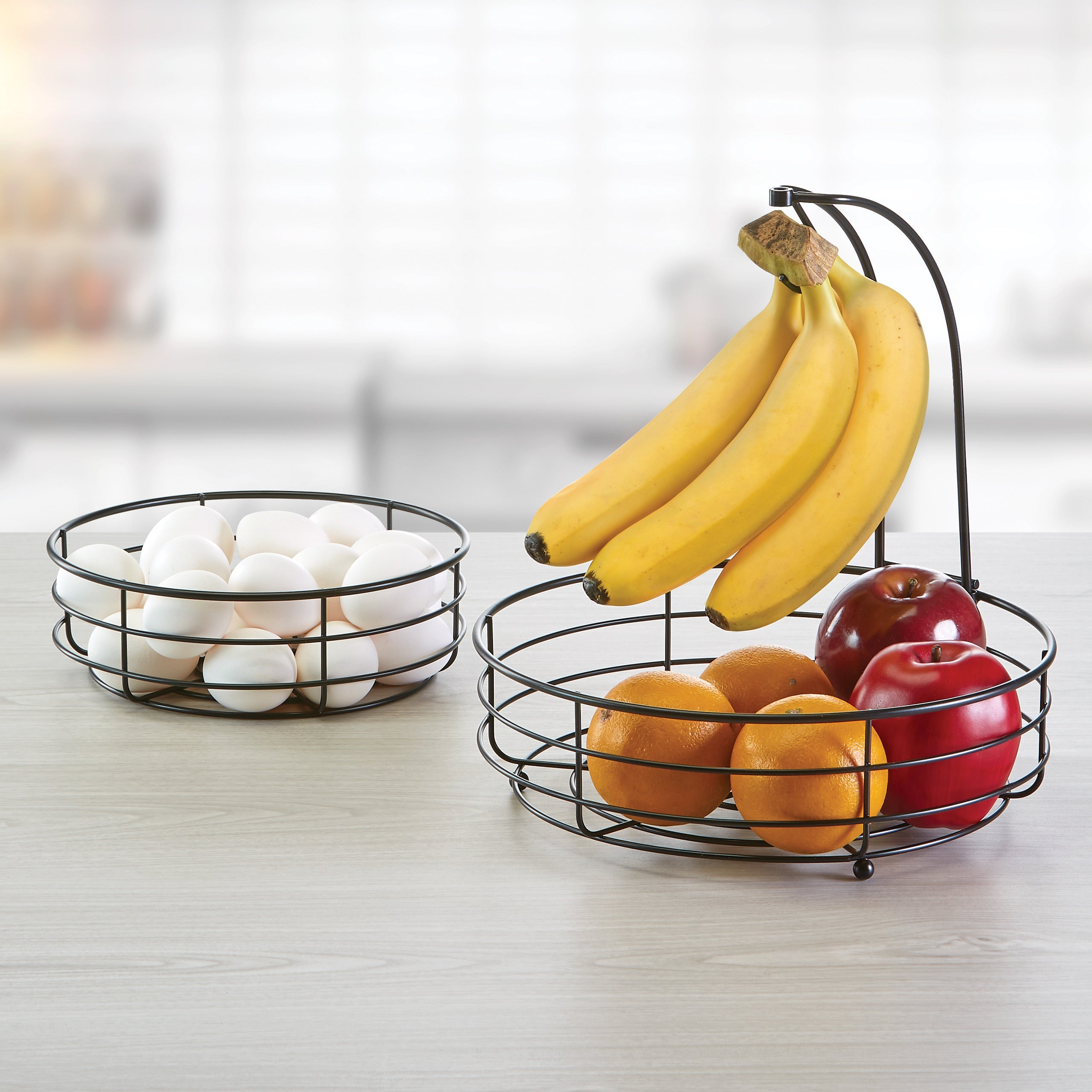 Stackable Fruit Basket - Durable Plastic Storage Organizer for Kitchen, Pantry & Refrigerator - Perfect for Fresh Fruits, Vegetables & Snacks