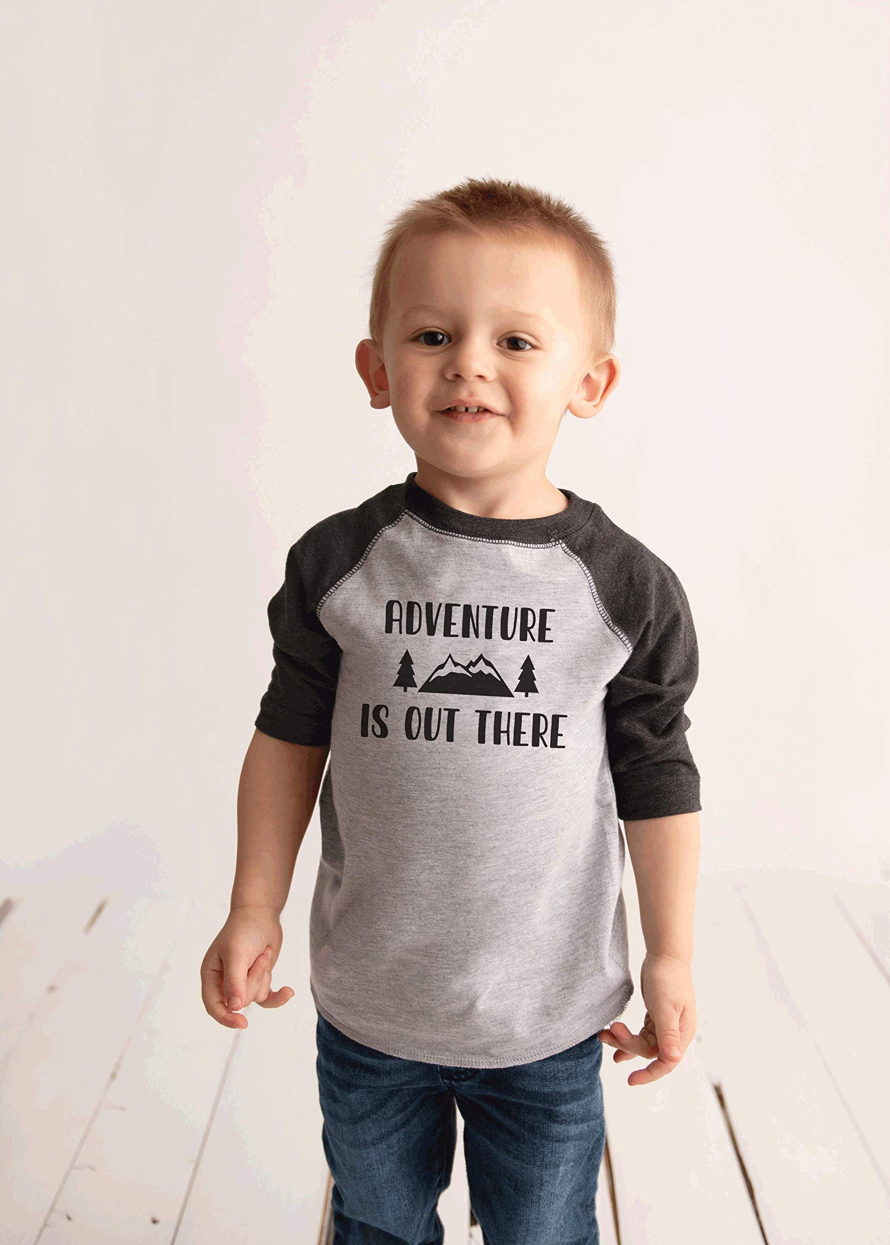7 ate 9 Apparel Kids Adventure T-Shirt - Grey Cotton Graphic Tee for Outdoor Play & Everyday Wear