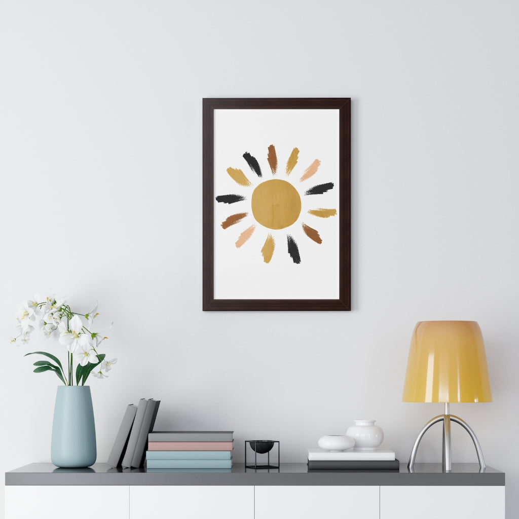 Modern Sunshine Framed Vertical Poster - Wall Art Decor for Living Room, Bedroom & Office - Perfect for Home & Office Decoration