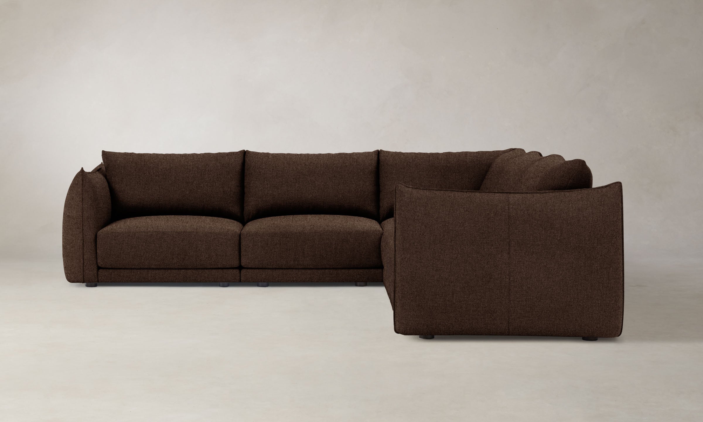 The Jones Modular Sectional Sofa - Italian Brushed Wool Fabric in Cocoa Brown | Perfect for Living Room, Family Room & Modern Home Decor