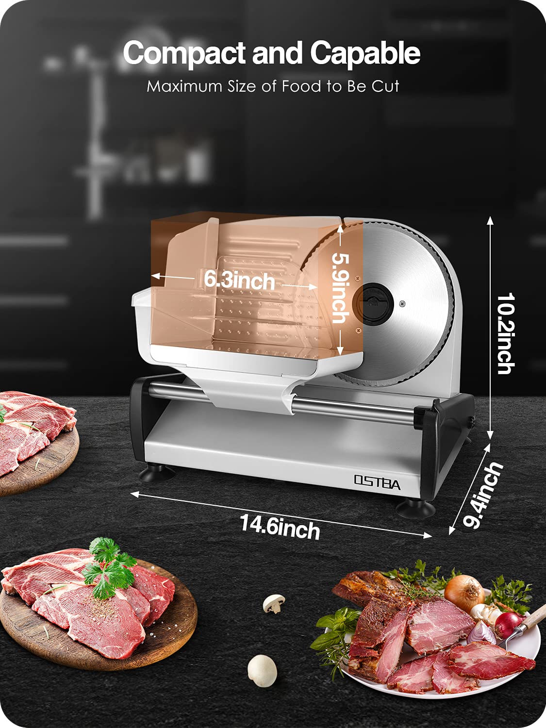 200W Electric Deli Food Slicer - 7.5