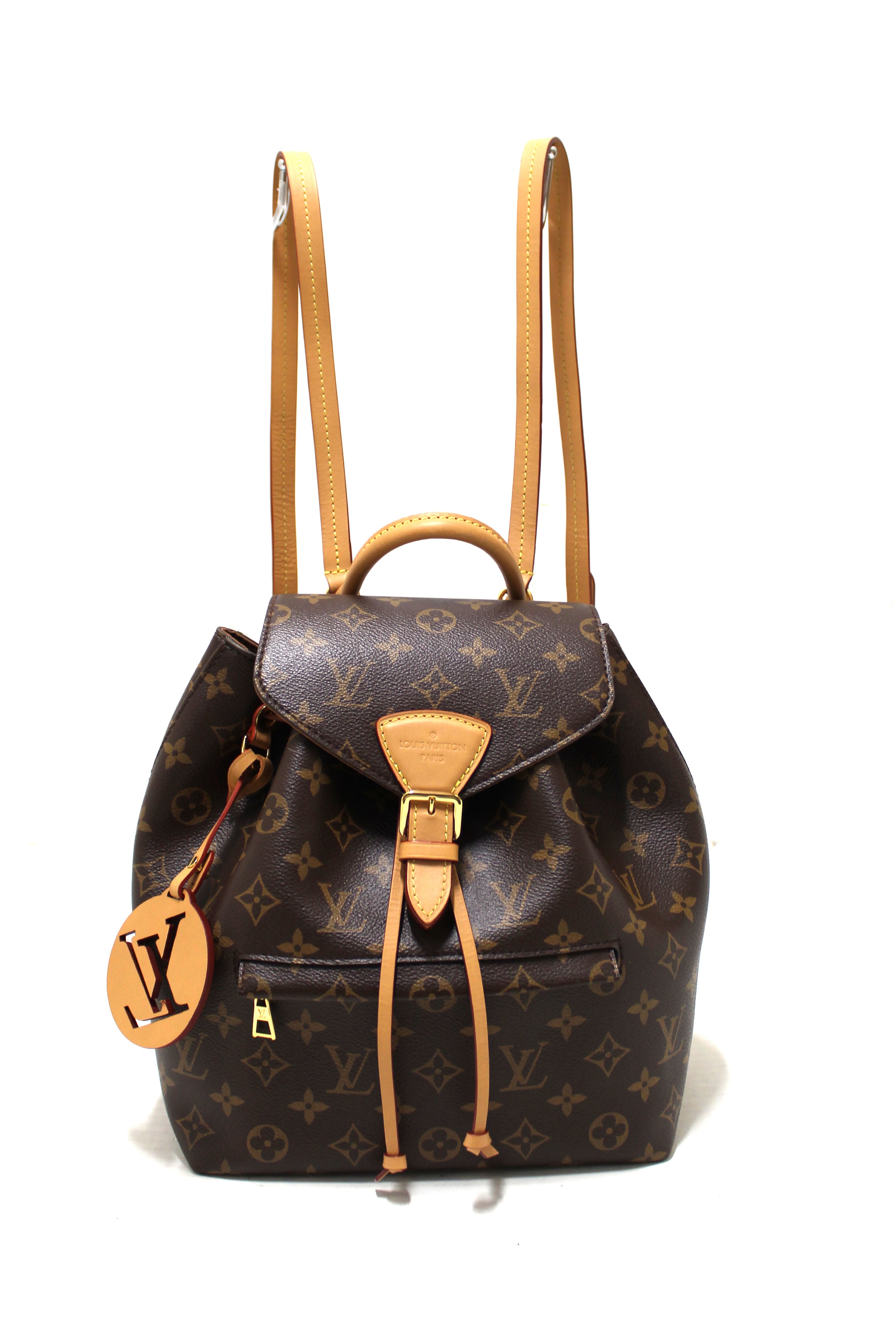 Authentic Louis Vuitton Monogram Canvas Montsouris PM Backpack - Luxury Brown Leather Backpack for Women, Travel & Everyday Use