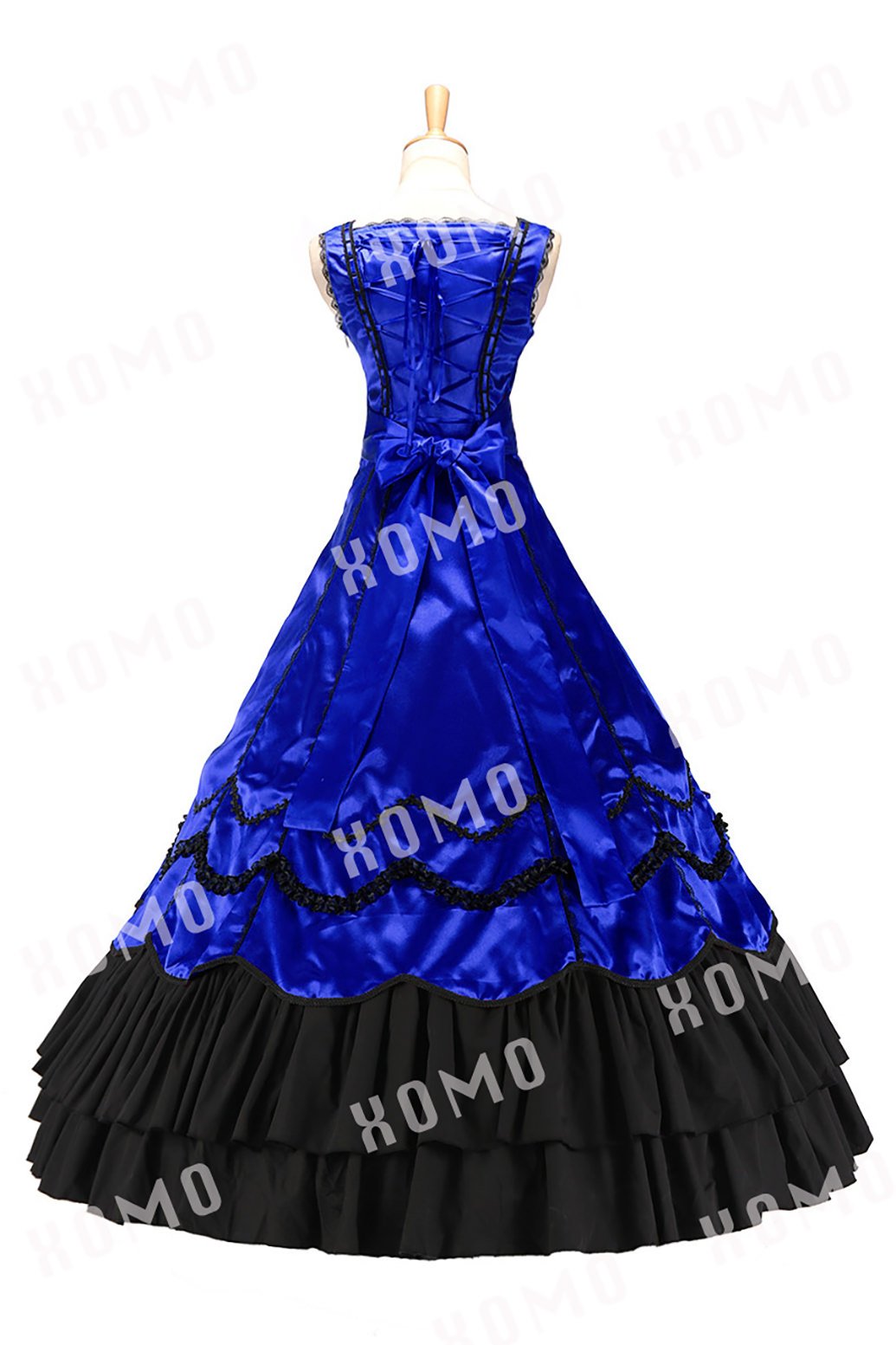 Elegant Civil War Gothic Southern Belle Satin Evening Dress - Vintage Sleeveless Gown for Historical Reenactments, Costume Parties & Themed Events
