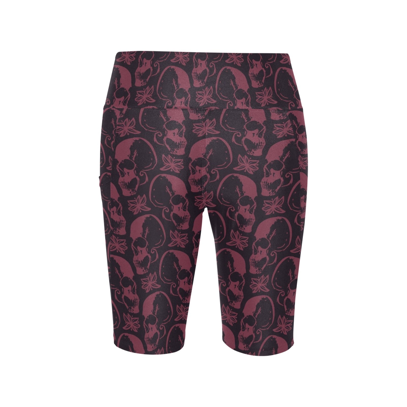 Purple Skulls Workout Half Tights for Men & Women - Gym Running Yoga Fitness Compression Shorts - High Performance Athletic Leggings for Training, Cycling & Active Lifestyle