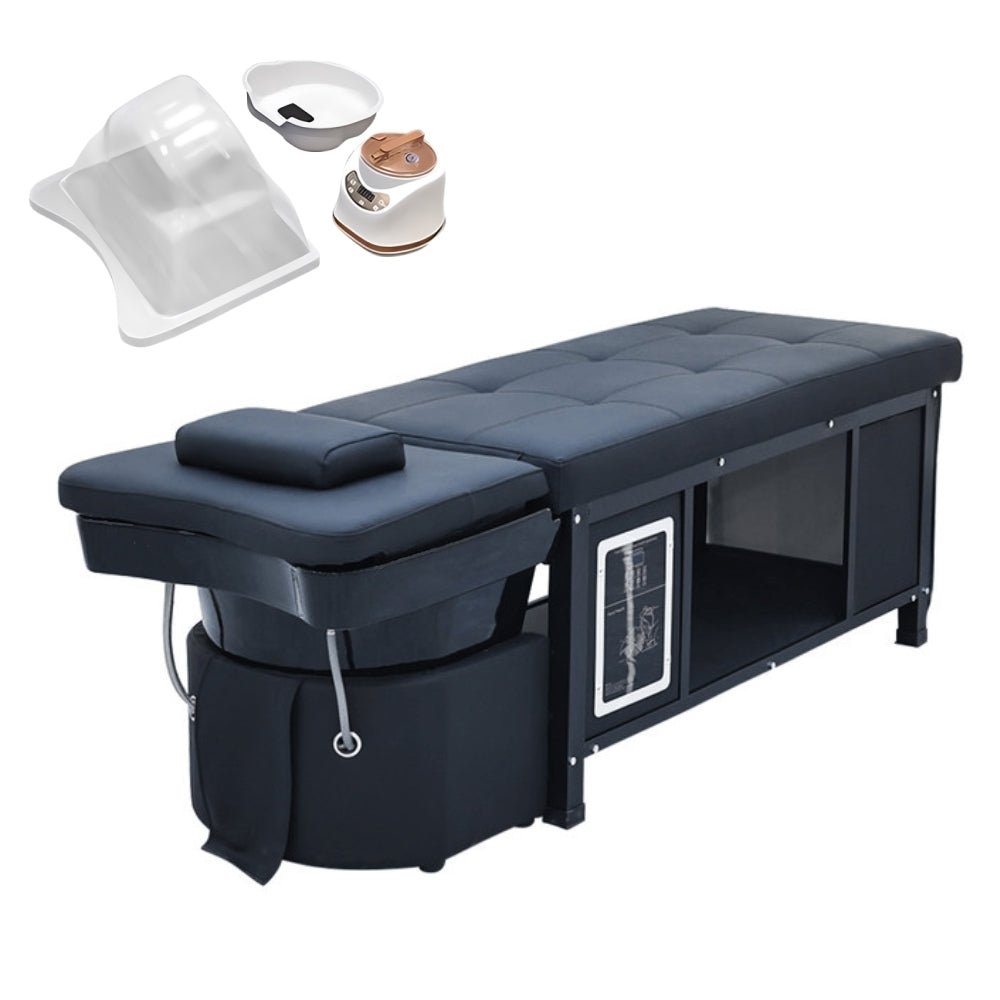 Greenlife Stainless Steel Ceramic Basin Thai Head SPA Shampoo Sink Bed - Professional Salon Hair Washing Station for Backwash & Scalp Massage