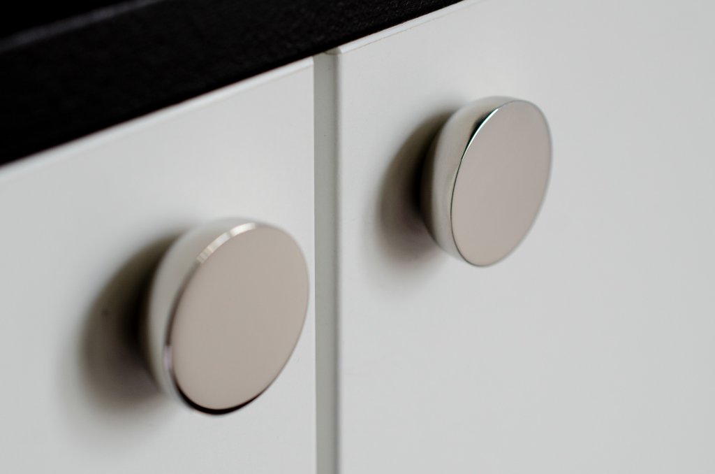 Polished Nickel Cabinet Knobs - Modern Round Drawer Pulls for Kitchen & Bathroom Hardware (Set of 10) - Perfect for Cabinets, Dressers, Nightstands and Furniture Upgrades