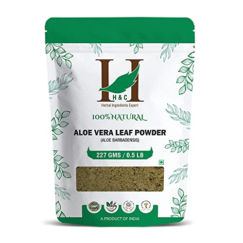 Natural Aloe Vera Leaf Powder (Aloe Barbadensis) - 227g for Hair & Skin Care | Organic Herbal Supplement for Hydration, Acne Relief & Scalp Health | DIY Beauty, Smoothies & Wellness Recipes