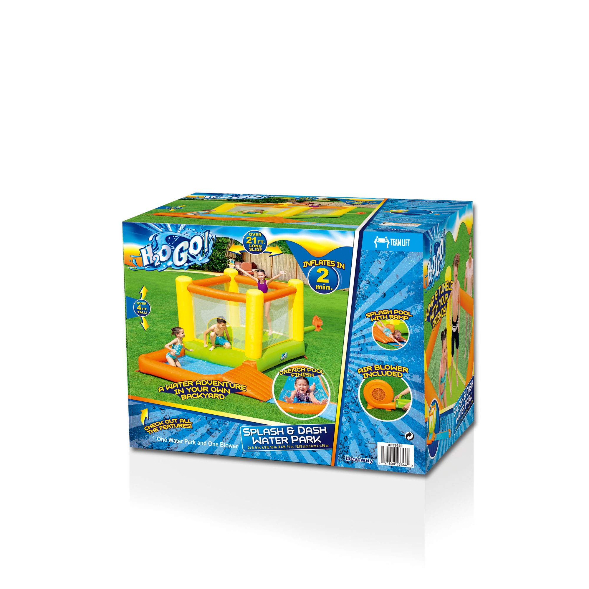 Bestway H2OGO! Splash & Dash Inflatable Bounce House with Water Slide - Outdoor Kids Play Center for Backyard, Birthday Parties & Summer Fun
