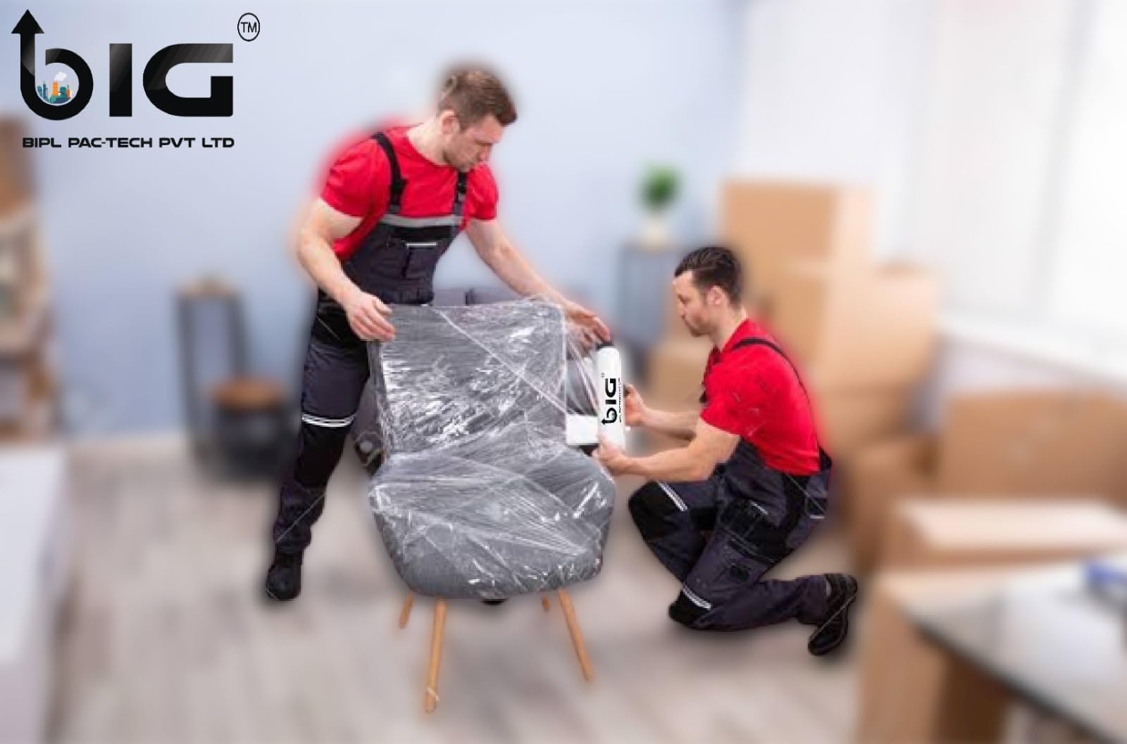 BIPLPACTECH 6 Pack Clear Packing Stretch Wrap Film - 5 cm x 328 ft (50 mm x 100 m) - Heavy Duty Shipping, Moving & Storage Protection for Boxes, Pallets & Furniture