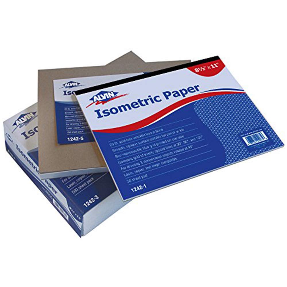 ALVIN Isometric Graph Paper 11x17 Inches - 20 lb Acid-Free Drafting Paper for Pencils, Ink, Laser Copiers & Inkjet Printers (100 Sheets) | Perfect for Technical Drawings, 3D Sketching & Engineering Designs