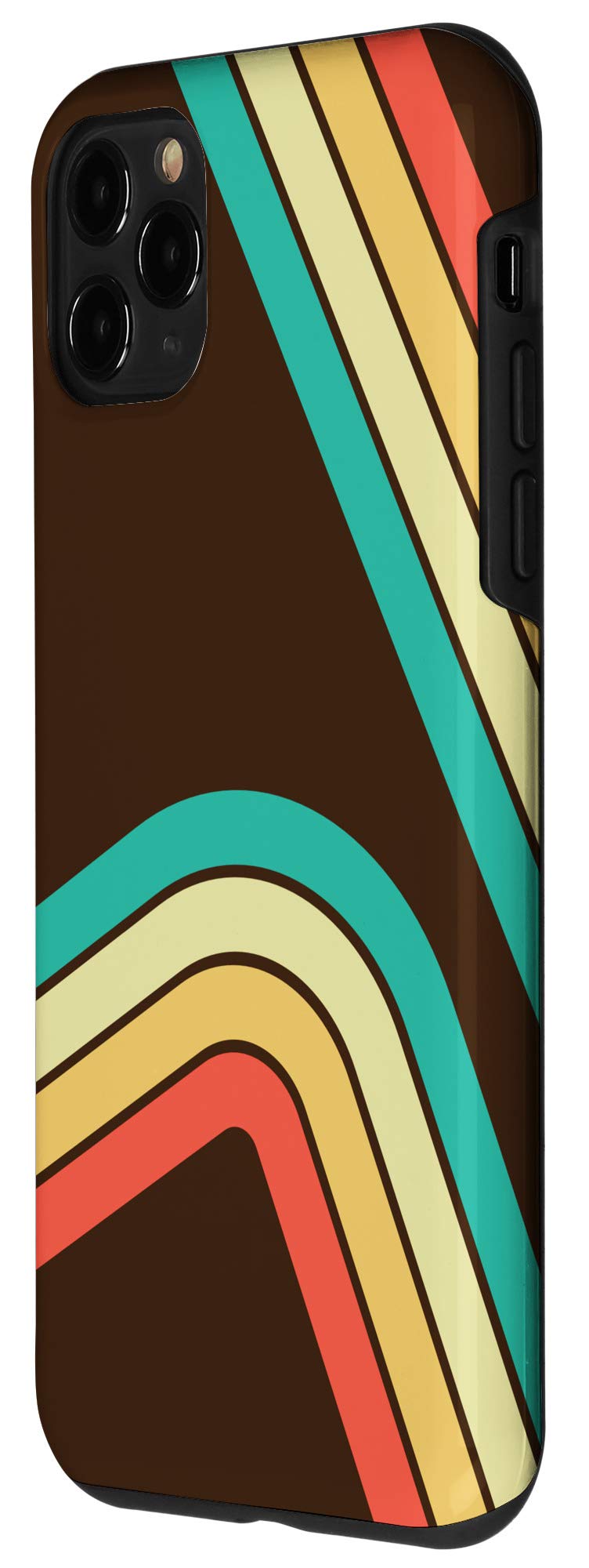 Vintage 70s Retro Stripes iPhone 11 Pro Case - Straight & Curved Design for Trendy Protection | Perfect for Music Festivals & Retro-Themed Parties