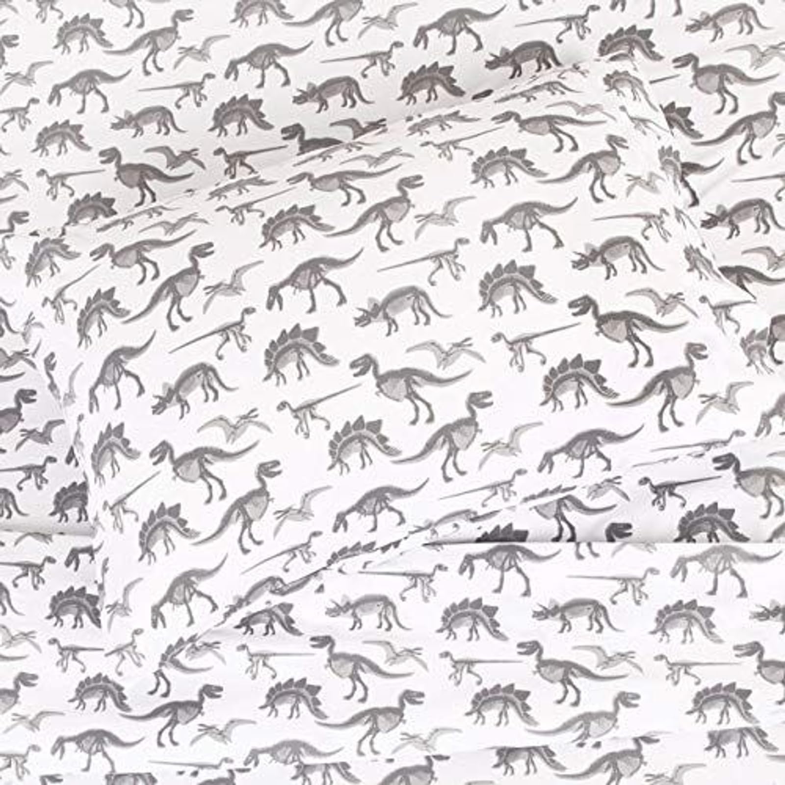 Dinosaur X-ray Bed Sheet Set for Kids - 4 Piece Soft Brushed Microfiber Polyester (1 Flat Sheet, 1 Fitted Sheet, 2 Pillowcases) - Durable & Comfortable Boys Bedding - Perfect for Kids' Rooms, Sleepovers & Dinosaur Themed Decor