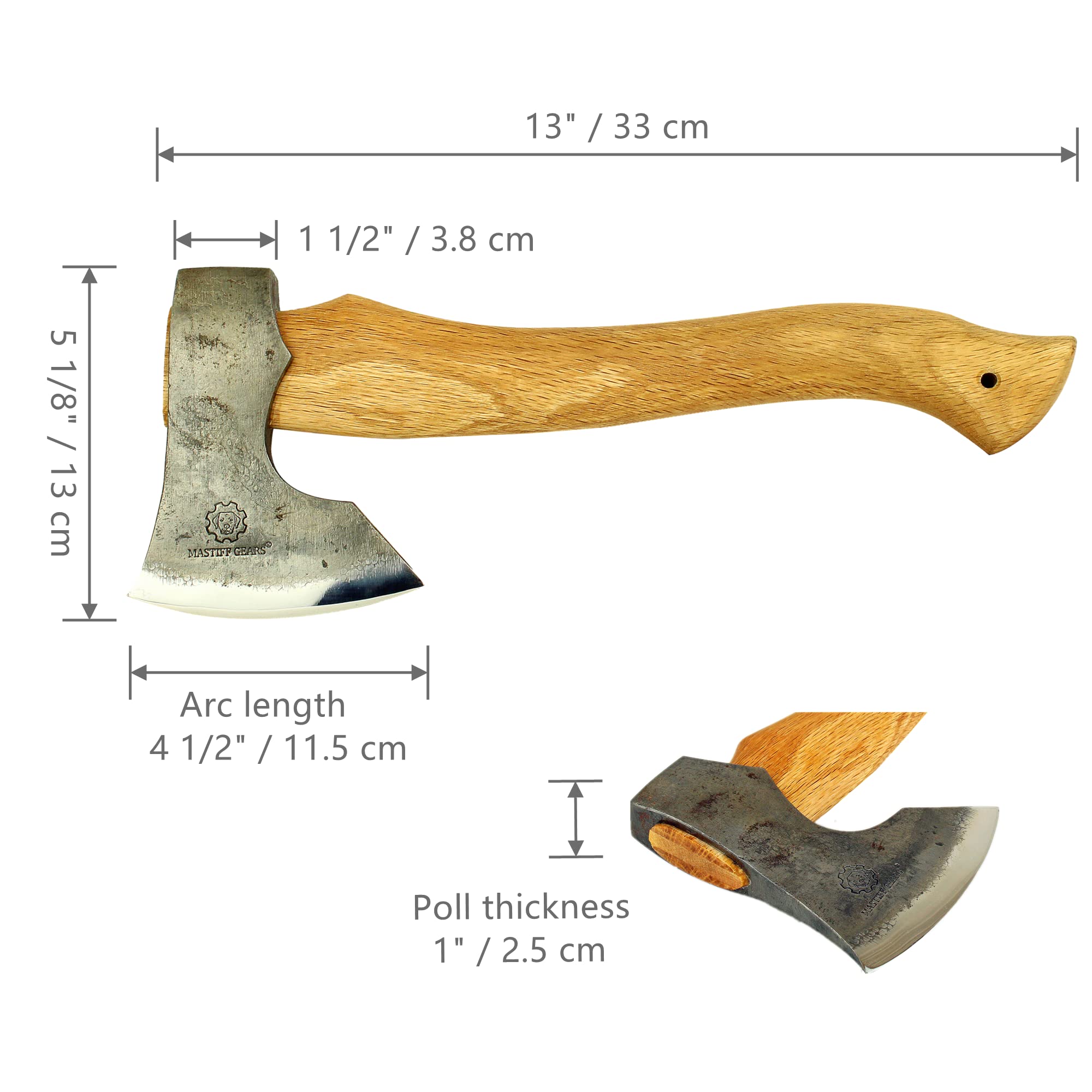Mastiff Gears® Master Hand-Forged Camping Hatchet with Wooden Handle - Bushcraft, Hunting & Survival Axe for Outdoor Adventures (Elven Axe Design) - Perfect for Camping, Wood Splitting & Wilderness Survival