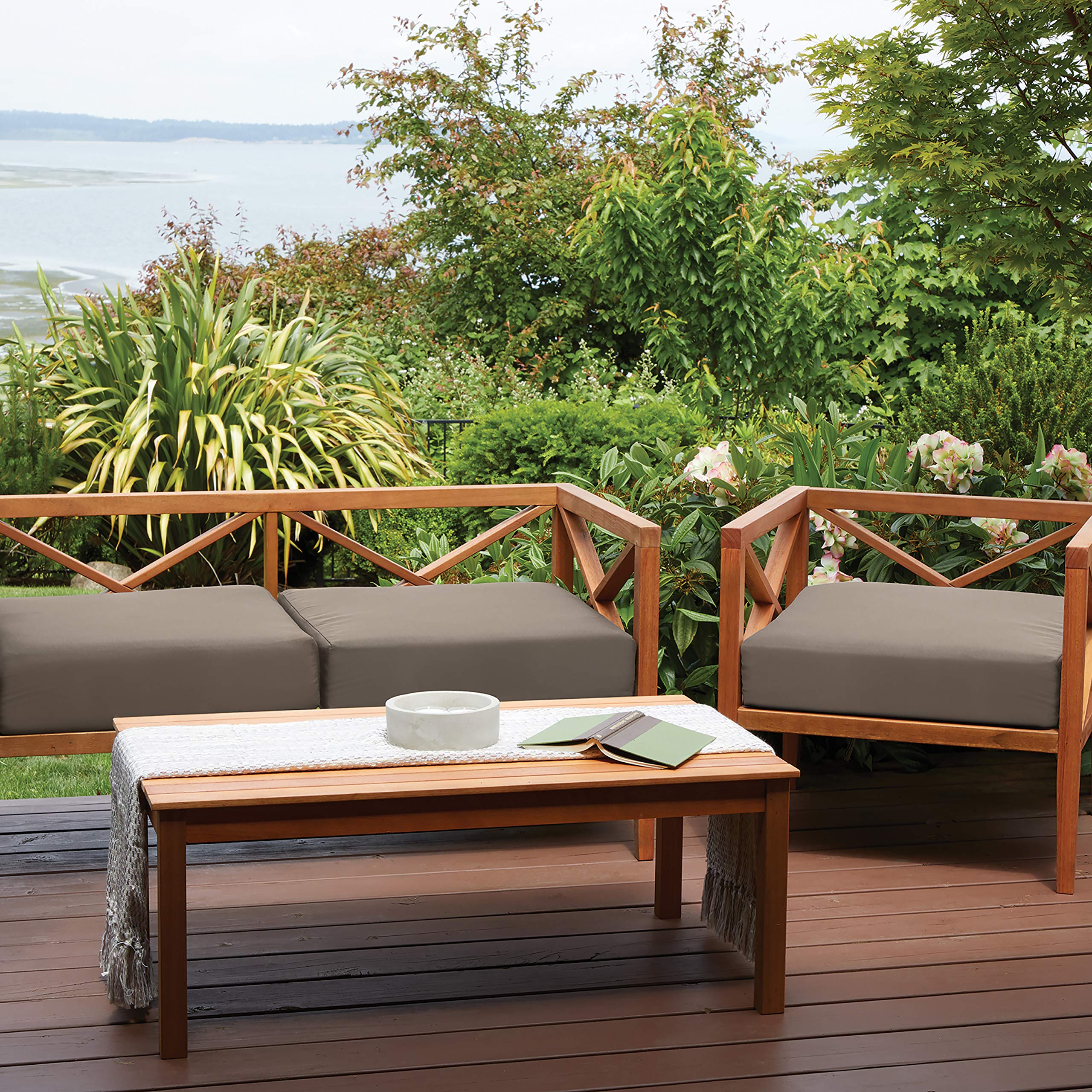 Classic Accessories 62-024-TAUPE-EC Ravenna Outdoor Loveseat Back Cushion - Dark Taupe, 1-Pack - Waterproof & UV Resistant for Patio, Deck, and Garden Furniture Comfort