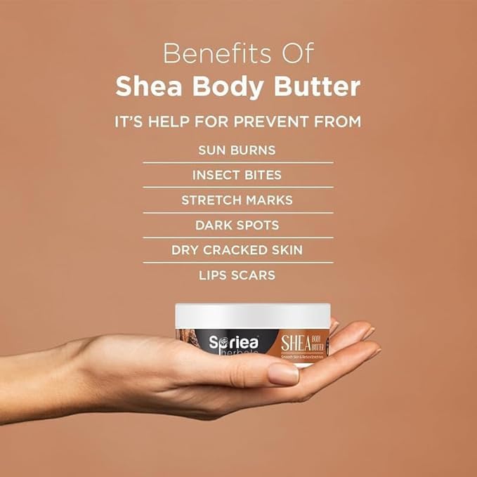 **Organic Shea Body Butter Cream with Vitamin E, Shea & Cocoa Butter – Deep Moisturizing & Nourishing for Dry Skin | Reduces Stretch Marks & Soothes Rough Skin (7 oz) – Perfect for Daily Hydration, Post-Shower Care & Pregnancy Skincare**