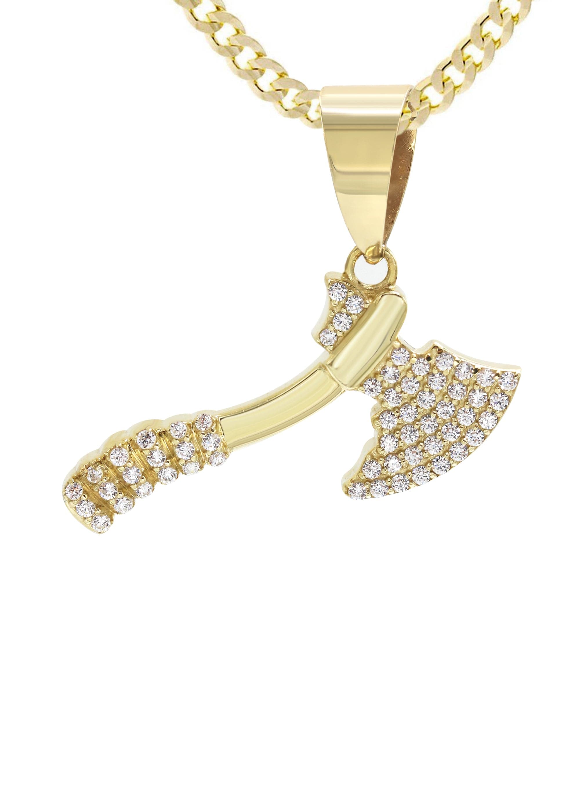 10K Yellow Gold Hatchet Necklace - 13.8 Grams Durable Pendant for Men & Women | Perfect for Outdoor Enthusiasts, Camping, and Adventure Lovers
