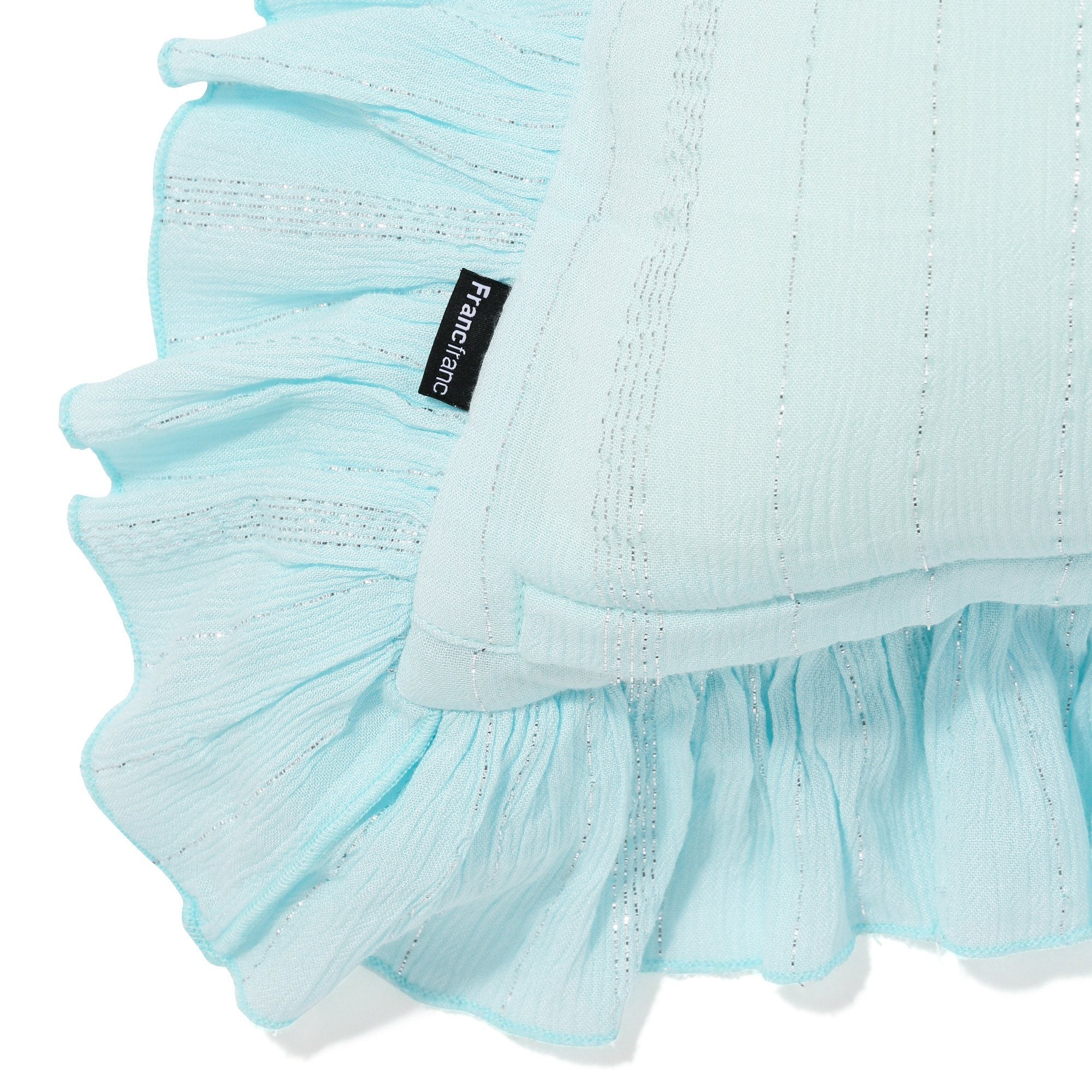 Frill G Cushion Cover 45x45cm Light Blue - Soft Decorative Pillow Case for Sofa, Bed, Living Room & Home Decor
