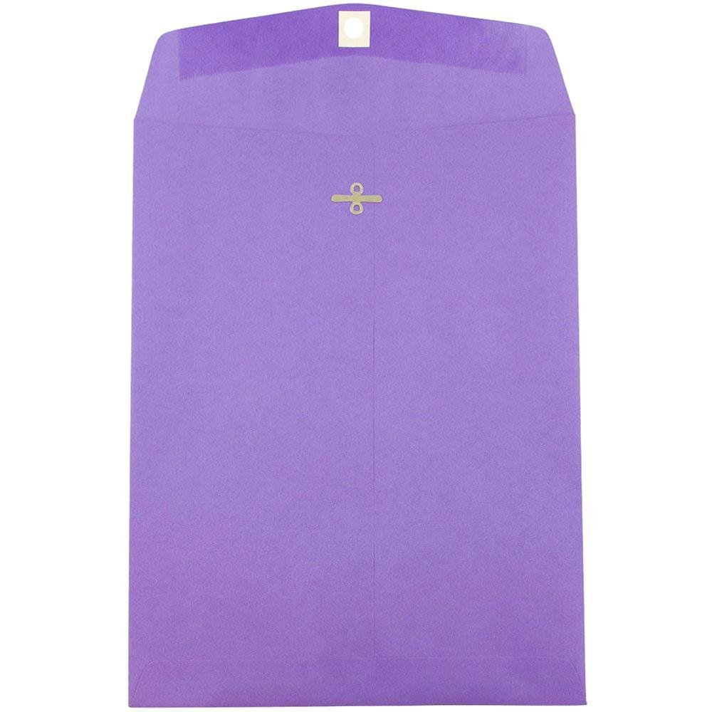 JAM PAPER 10 x 13 Inch Colored Catalog Envelopes with Clasp Closure - Violet Purple Recycled Paper - Bulk Pack of 250 - Perfect for Mailing, Office Organization & Wedding Invitations