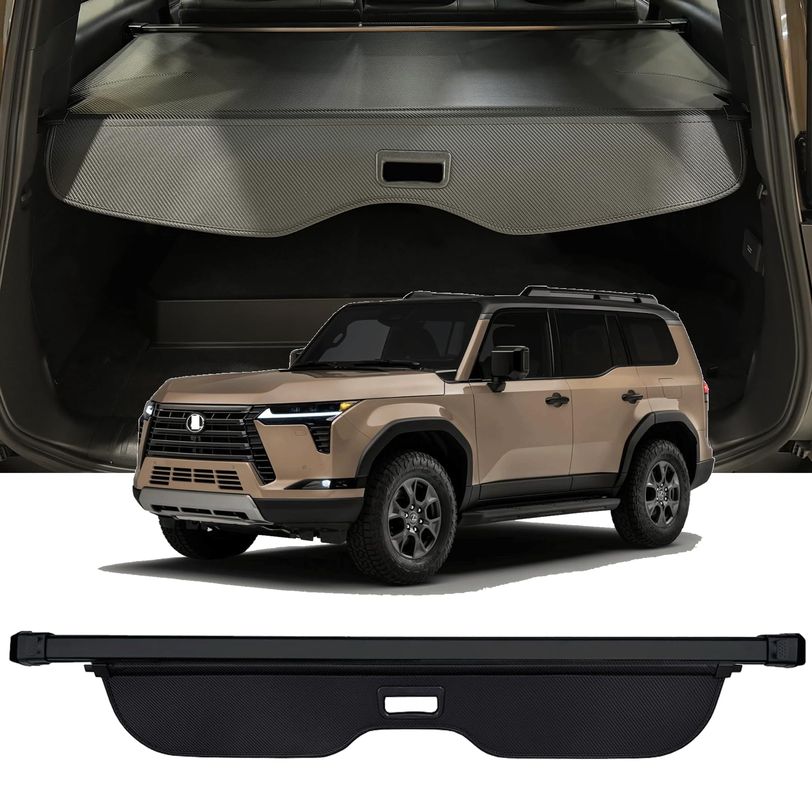 2024-2025 Lexus GX550 SUV Retractable Cargo Cover - Premium Trunk Security Shade & Privacy Screen for GX SUV - Perfect for Road Trips, Camping & Daily Storage Protection