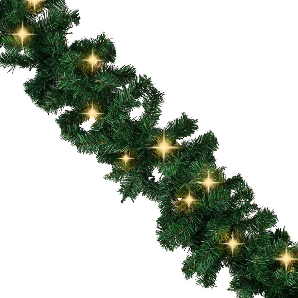 CHARMMA 65.6ft Green LED Christmas Garland with 7.1KG Weight - Perfect for Holiday Home Decor, Christmas Tree Wrapping, and Festive Party Lighting