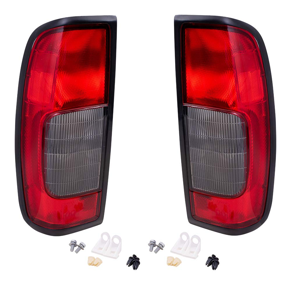Smoked Lens Replacement Taillights for 98-04 Nissan Frontier Pickup Truck - Driver & Passenger Side (Part #265597B425, 265547B425) - Durable Aftermarket Tail Lamps for Enhanced Visibility & Style - Perfect for Off-Roading, Night Driving & Vehicle Customization