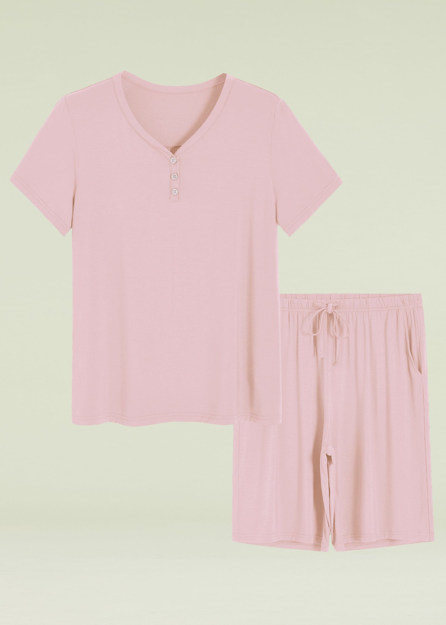 Women's Bamboo Viscose Bermuda Shorts Pajama Set - Soft & Breathable Sleepwear for Summer - Perfect for Lounging, Travel & Relaxing at Home