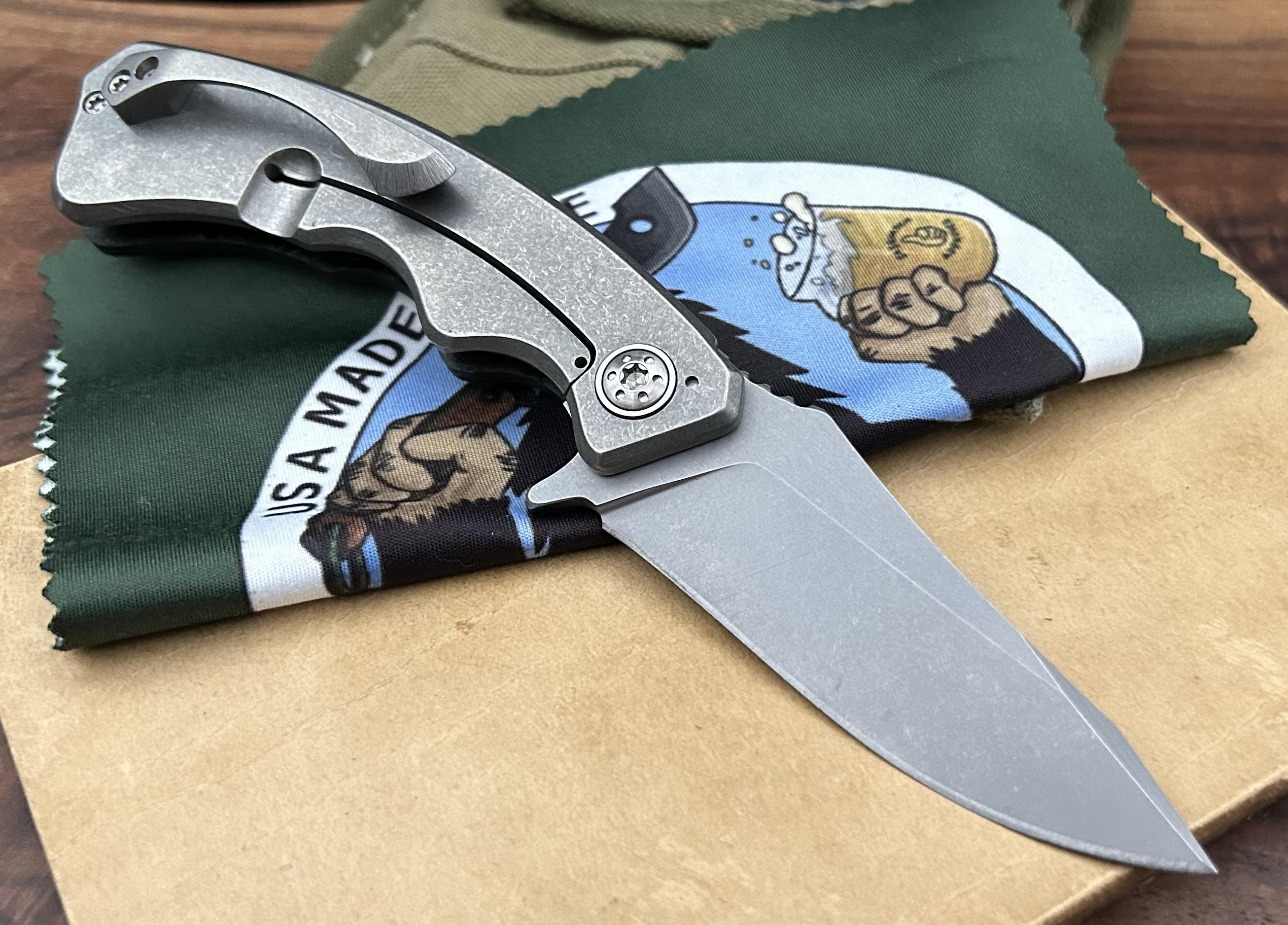 Wilmont Knives Mini PRSA Folding Knife - Smooth Carbon Fiber Handle, Titanium Framelock, S35VN Steel Blade - EDC, Outdoor, Camping, Survival Gear