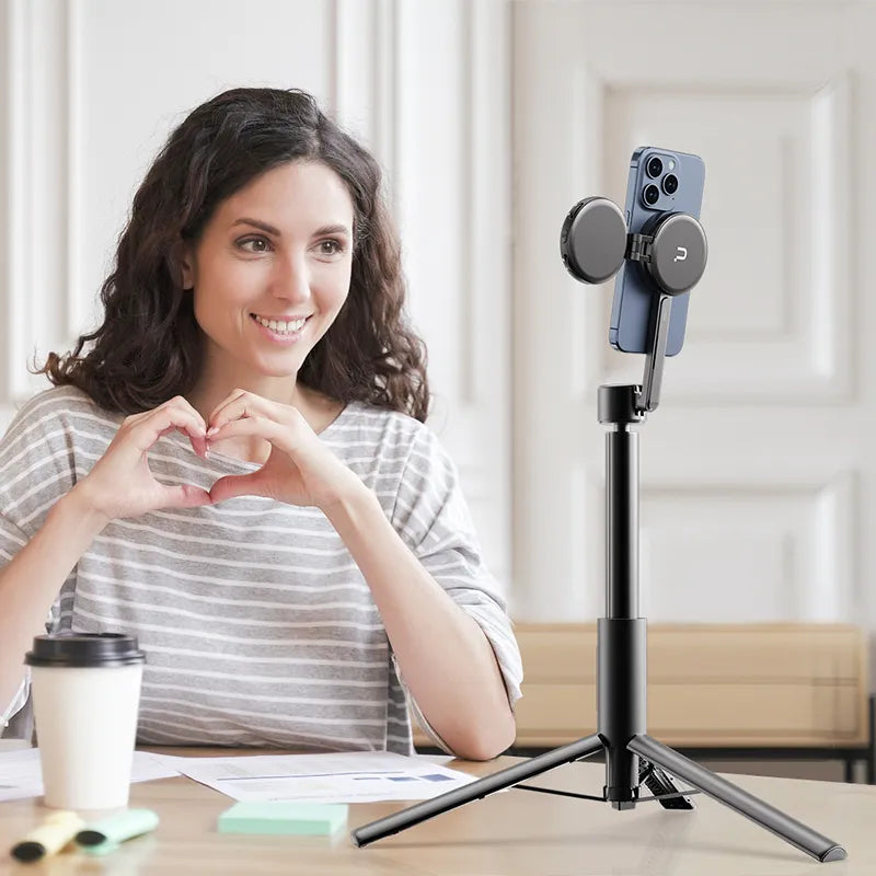 Ulanzi MG 002 Magnetic Phone Selfie Stick Tripod with Max M001B - Portable Travel Tripod for iPhone & Android, Perfect for Vlogging, Live Streaming & Outdoor Photography