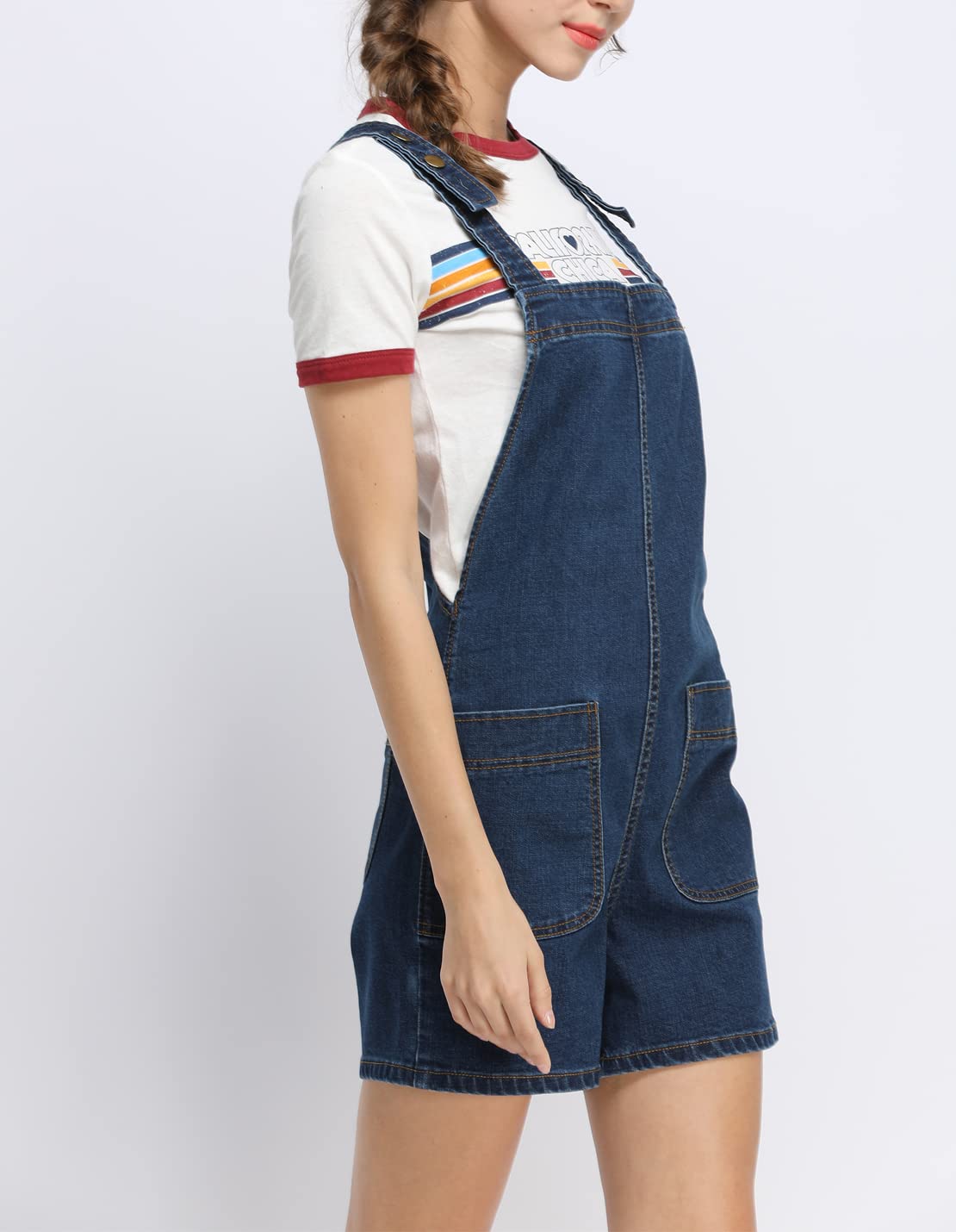 Women's Casual Denim Overalls with Adjustable Straps - Loose Fit Baggy Jumpsuit Romper Pants & Jean Shorts for Everyday Wear, Street Style & Summer Outfits