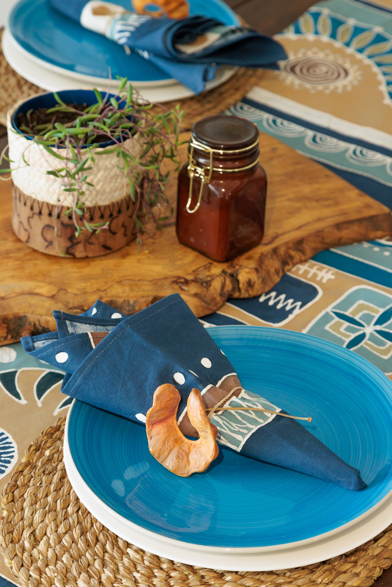 Premium Mali Azure Napkin Set - 12-Piece Cotton Table Napkins for Dining, Parties & Home Decor - Soft & Absorbent for Everyday Use