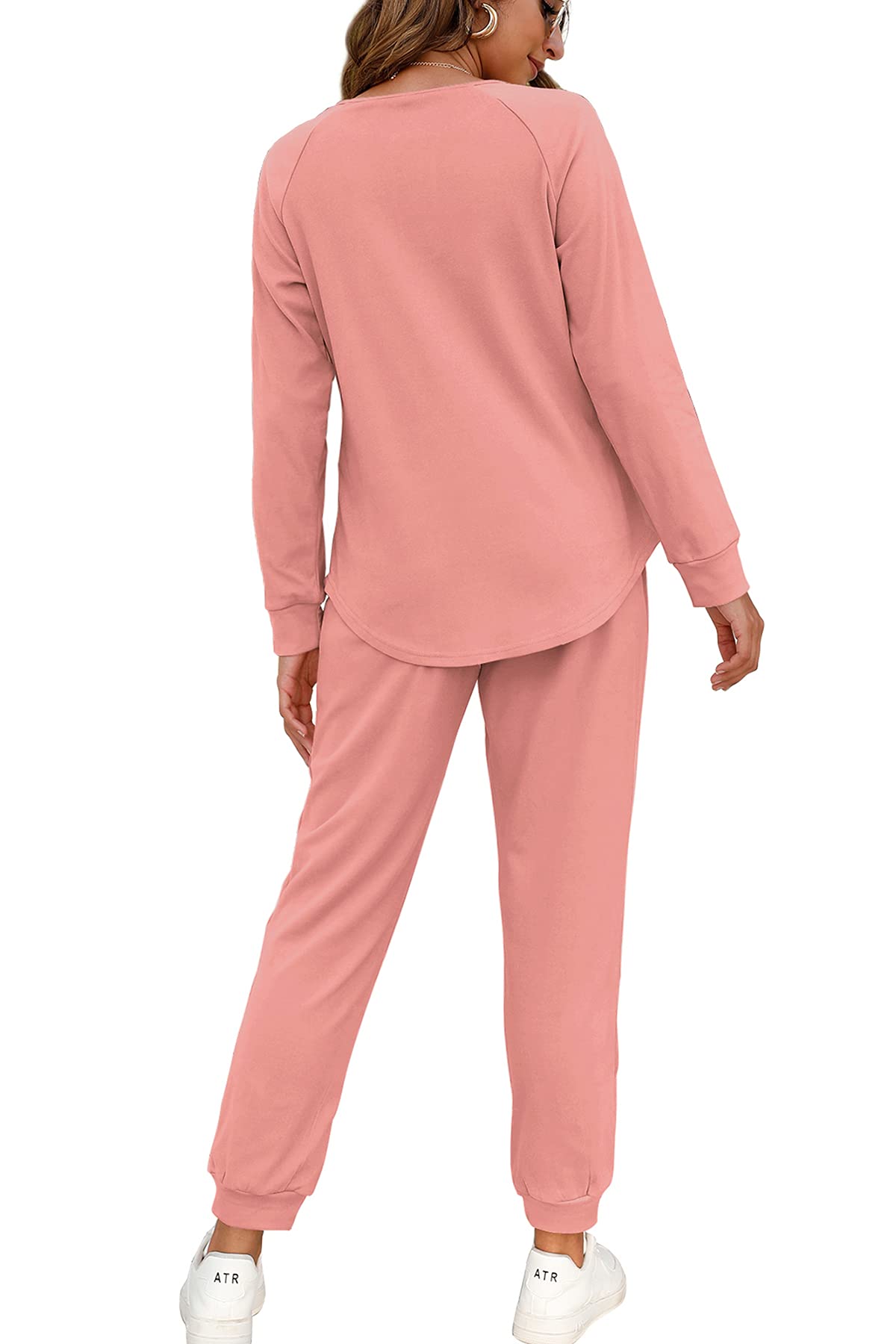 WIHOLL Women's 2-Piece Lounge Set - Button Down Sweatshirt & Sweatpants Outfit with Pockets | Cozy Loungewear for Home, Yoga & Casual Wear