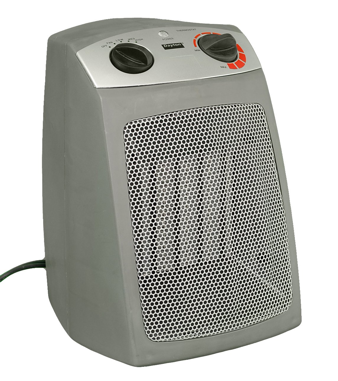 Dayton 1VNW9 Electric Space Heater with Safety Features - 1500W Portable Heater for Home, Office & Garage - Overheat Protection & Tip-Over Switch