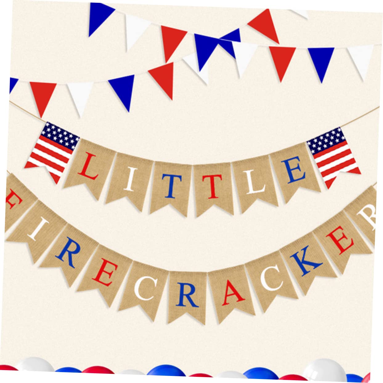2 Sets Cabilock American Flag Party Supplies - Independence Day Decorations, Patriotic Hanging Banner for Outdoor & Indoor Use - Durable & Reusable for 4th of July, Memorial Day, Veterans Day Celebrations