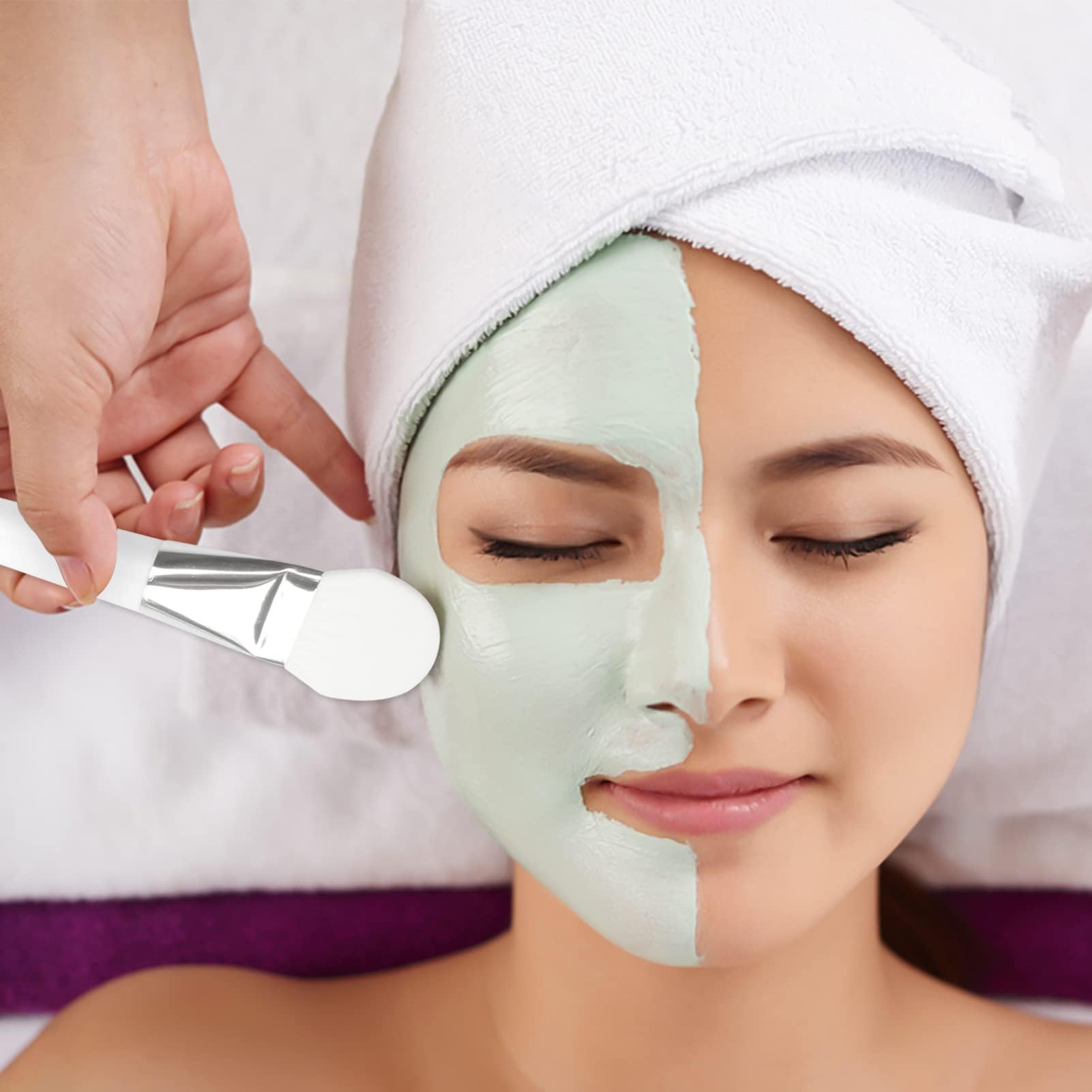 **KIRA 2-in-1 Face Mask Brush & Blackhead Remover – Soft Silicone Dual-Ended Applicator for Mud Masks & Moisturizers – Gentle Hairless Beauty Tool (White) – Perfect for Spa, Skincare & At-Home Facial Treatments**