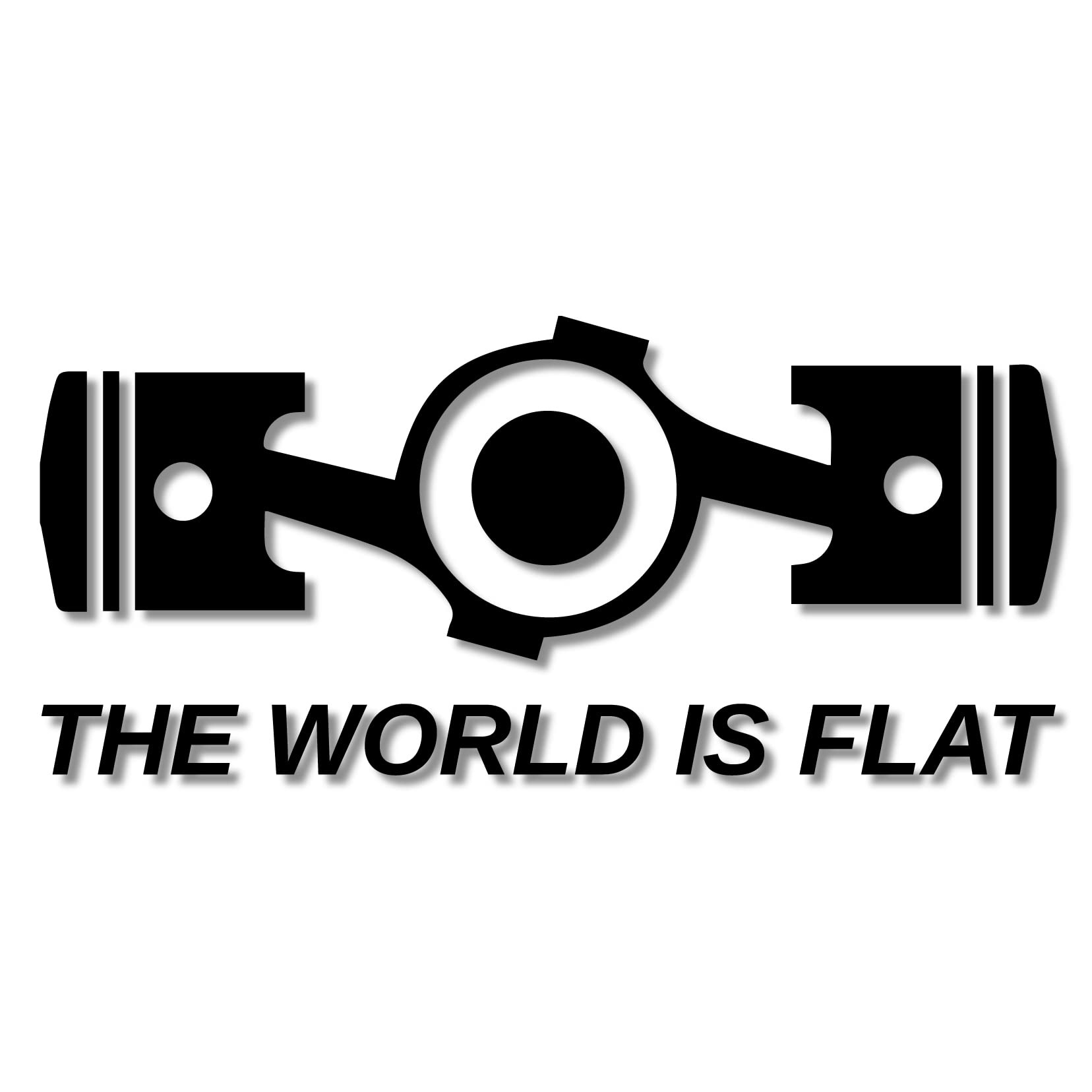 The World is Flat Vinyl Sticker - Durable 6-Year Outdoor Decal for Cars, Trucks, Laptops & Walls - Easy to Apply on Any Smooth Surface - Perfect for Bumper Stickers, Laptop Decals & Home Decor (Black, 1 Pack)