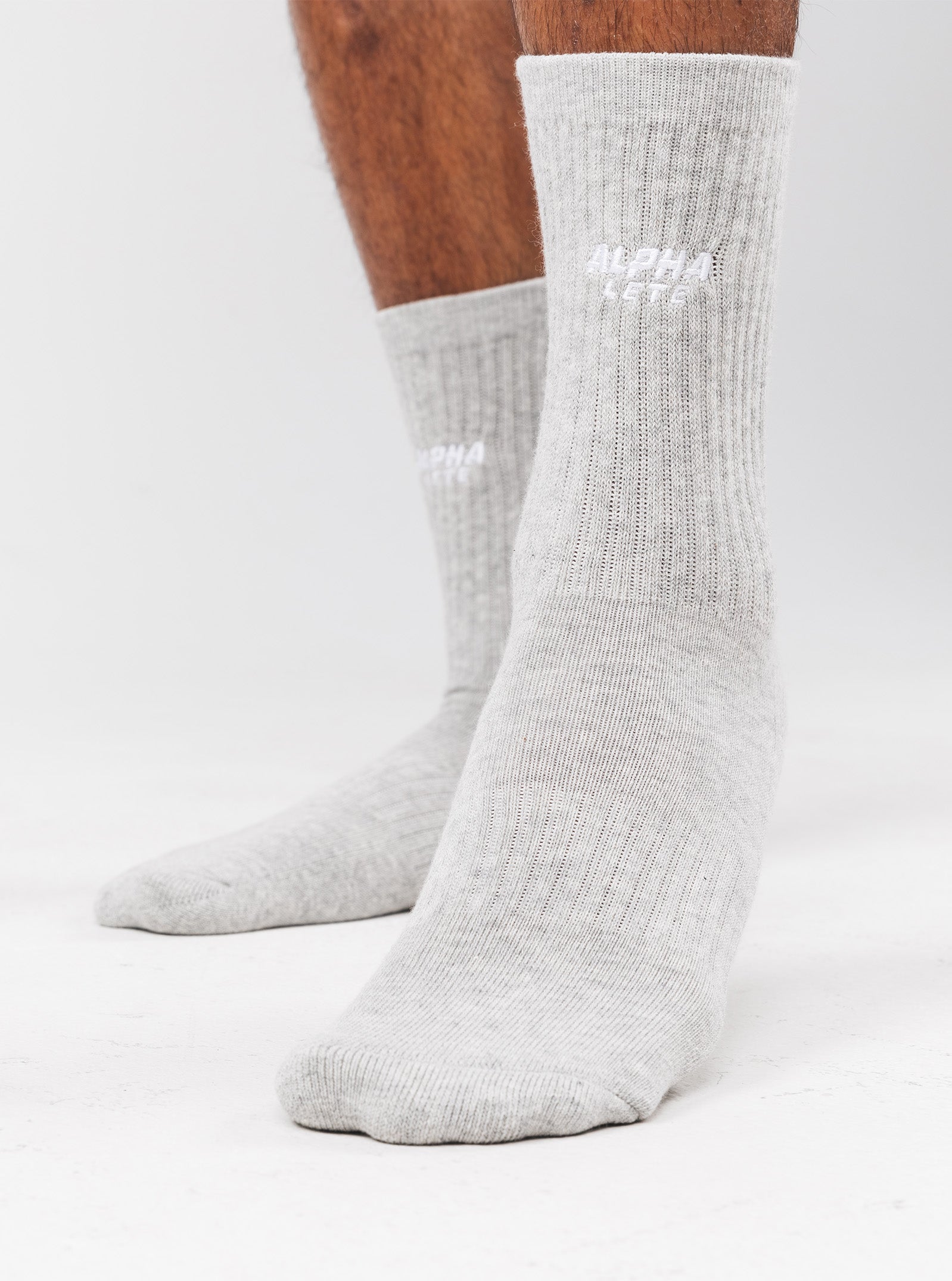Force Elite Performance Socks 3-Pack - Heather Grey - Moisture Wicking & Cushioned for Running, Hiking & Workouts