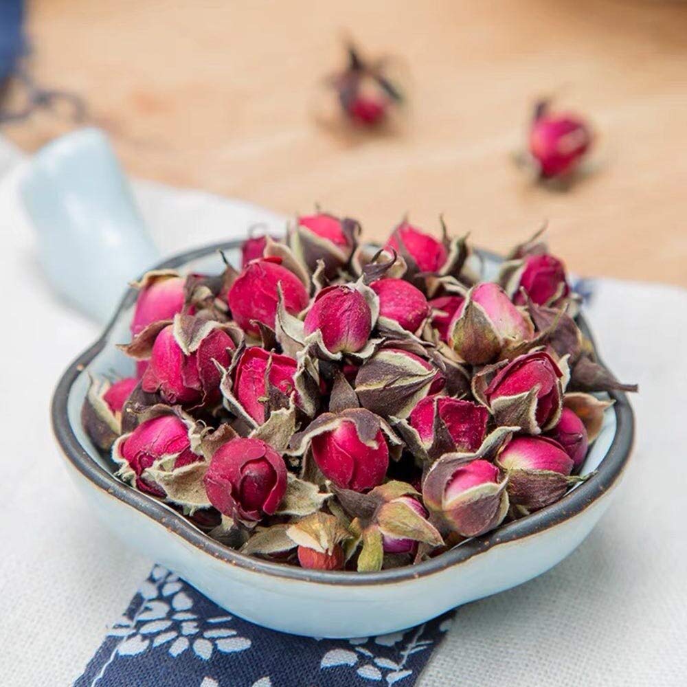 50g Organic Natural Dried Mini Rose Buds for Tea, Bath, Crafts & Decor - Premium Dried Rose Petals for Aromatherapy, Wedding, DIY Gifts