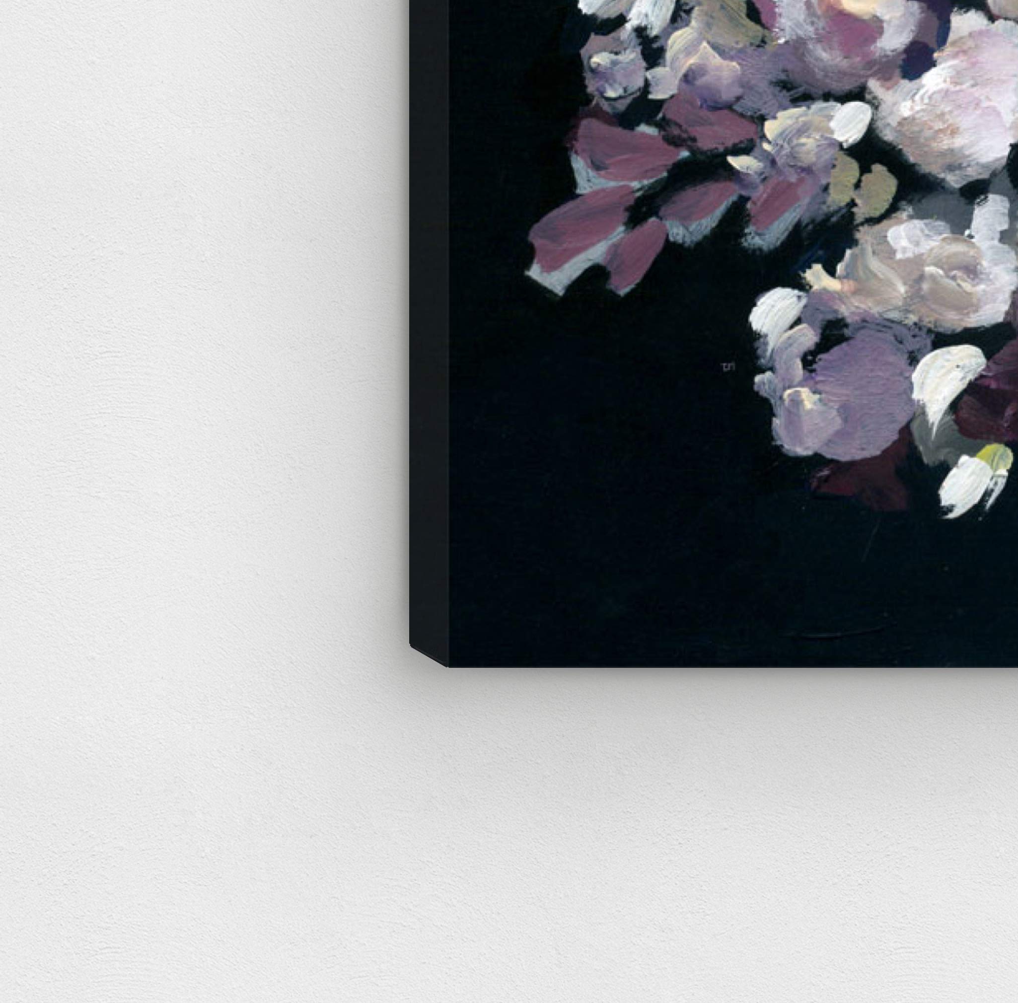 Oliver Gal Artist Co. 'Beauty in Darkness' Floral Canvas Wall Art Print - 30x45 Inches, Black & Pink Home Decor for Living Room, Bedroom & Office