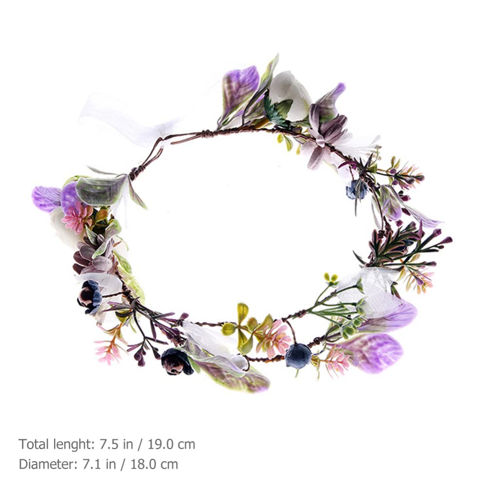 Beaupretty Flower Wreath Headband - Bridal Hair Accessories for Weddings & Beach